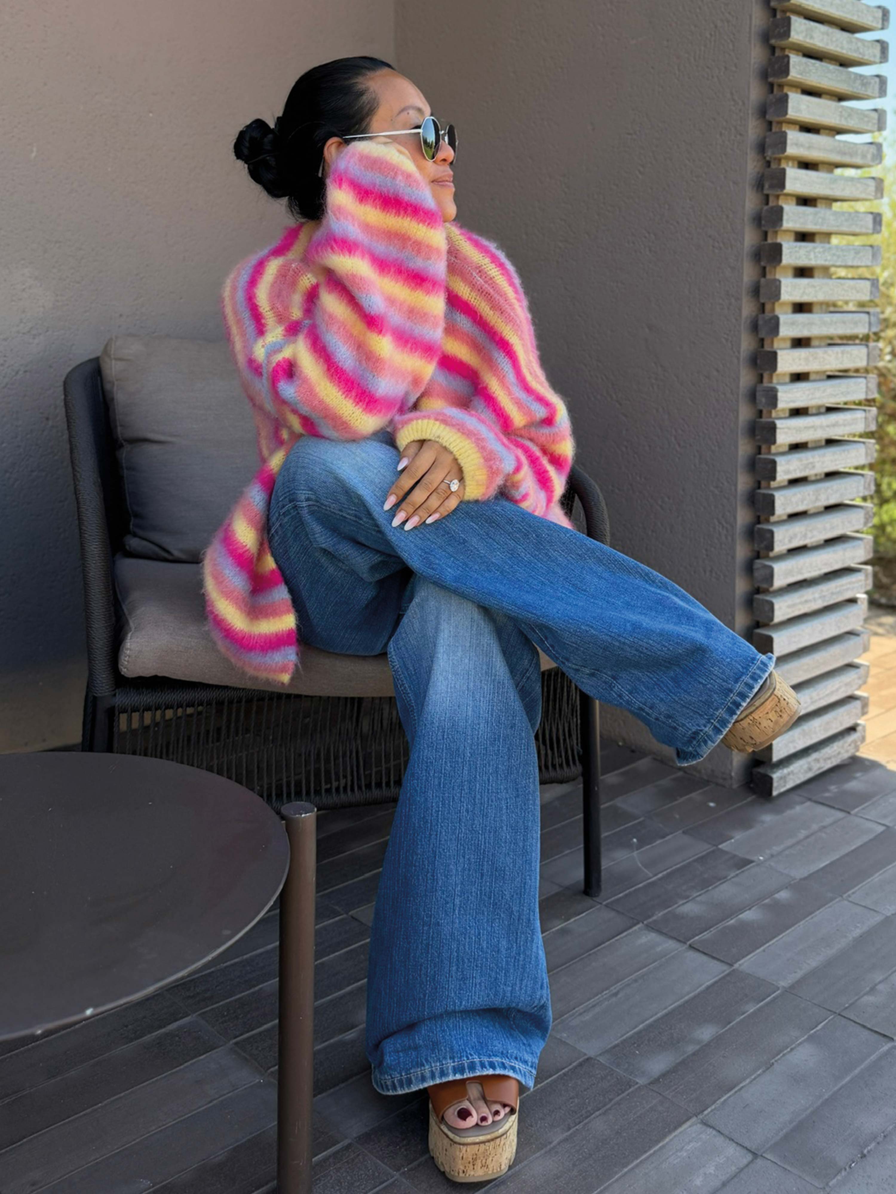 Oversize Cardigan - FLUFFY - Rainbow Bunt