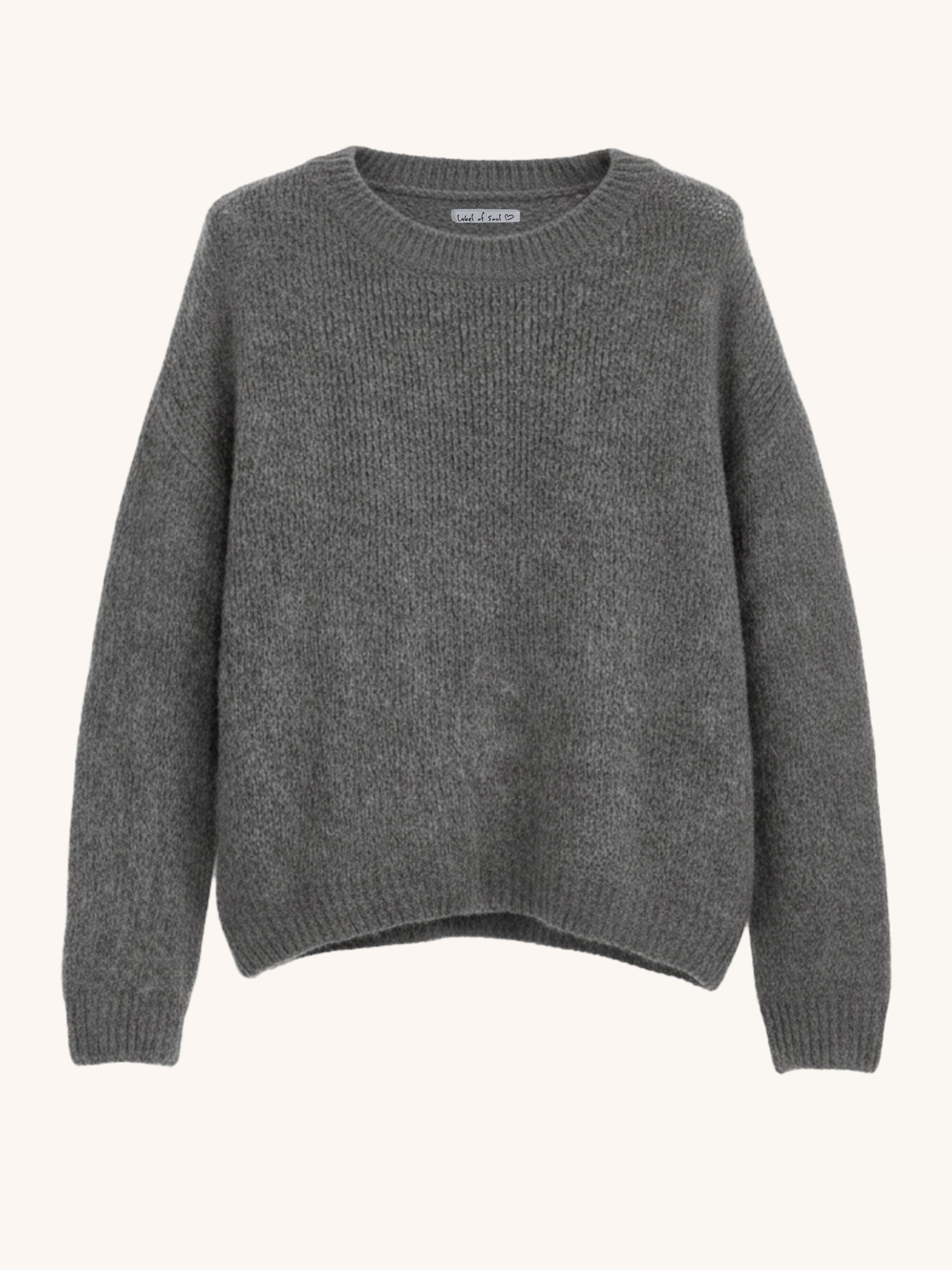 Pullover mit Baby-Alpakawollanteil - Anthrazit