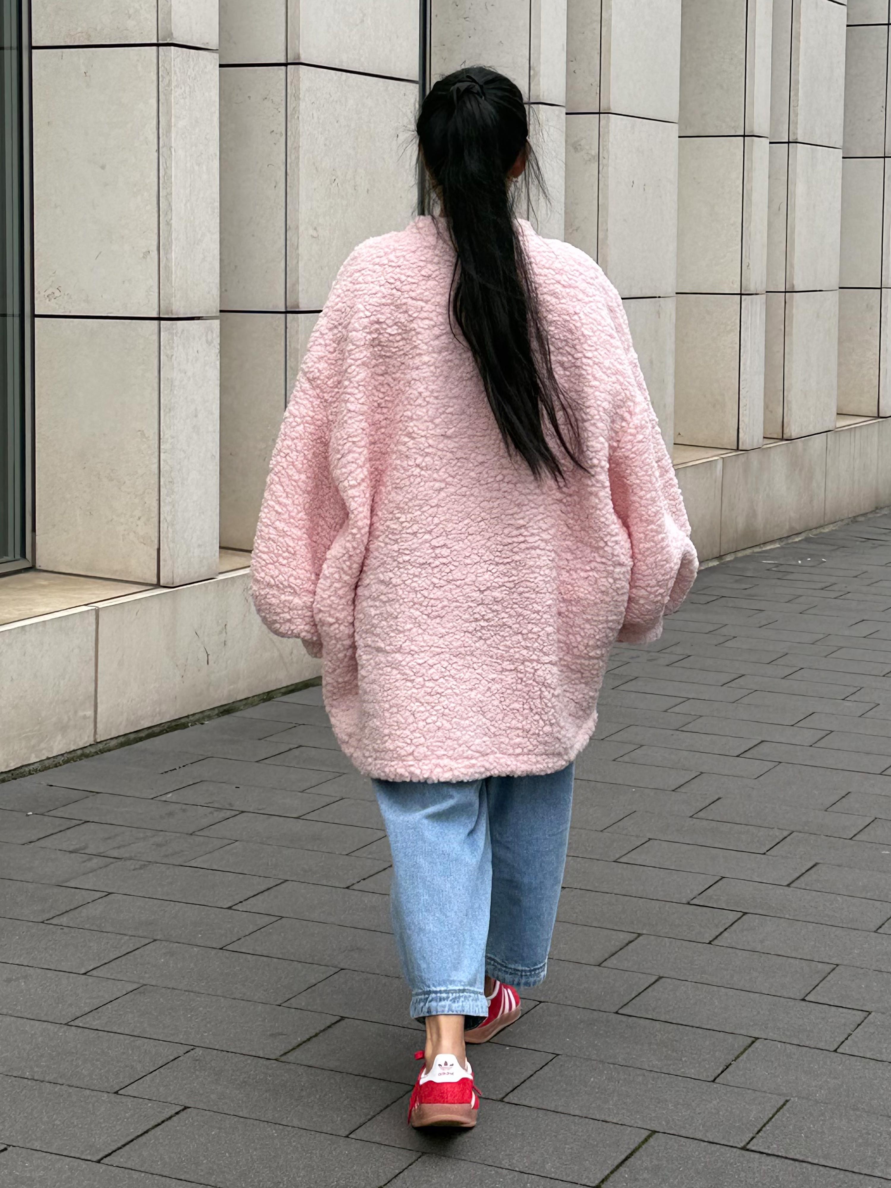 Teddylook Jacke mit Zipper - ICON - Puder