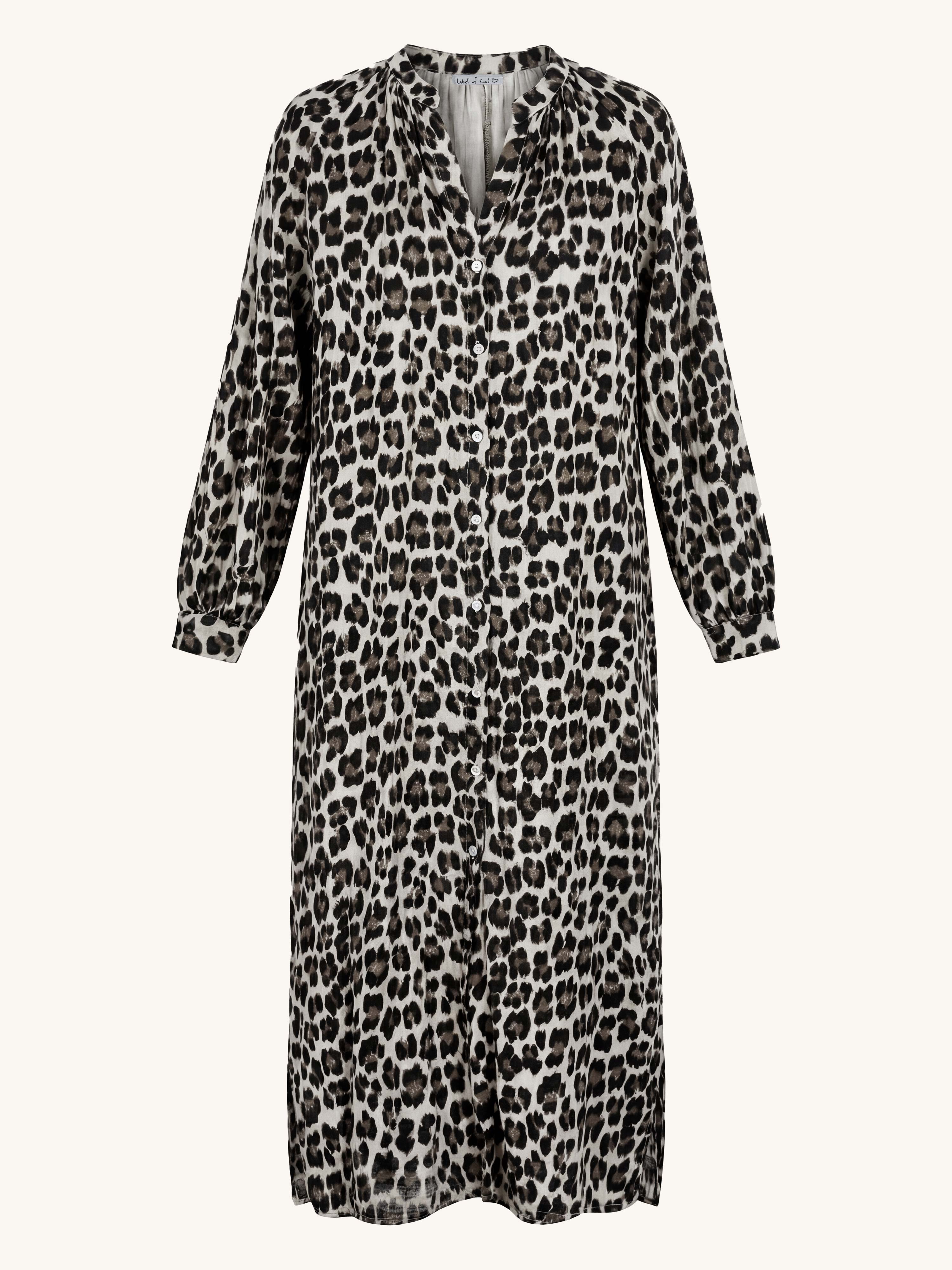 Musselin Oversize Kleid mit Gürtel - ONESIZE - Leo Beige