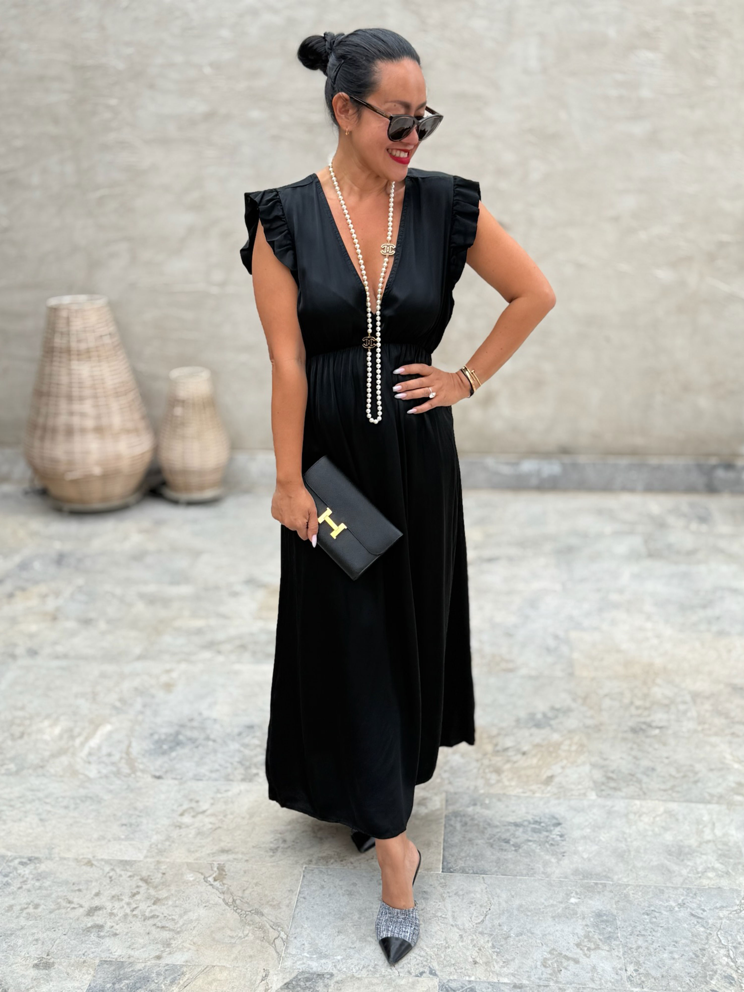 LIMITED Viskose Kleid mit Seidenanteil - Schwarz