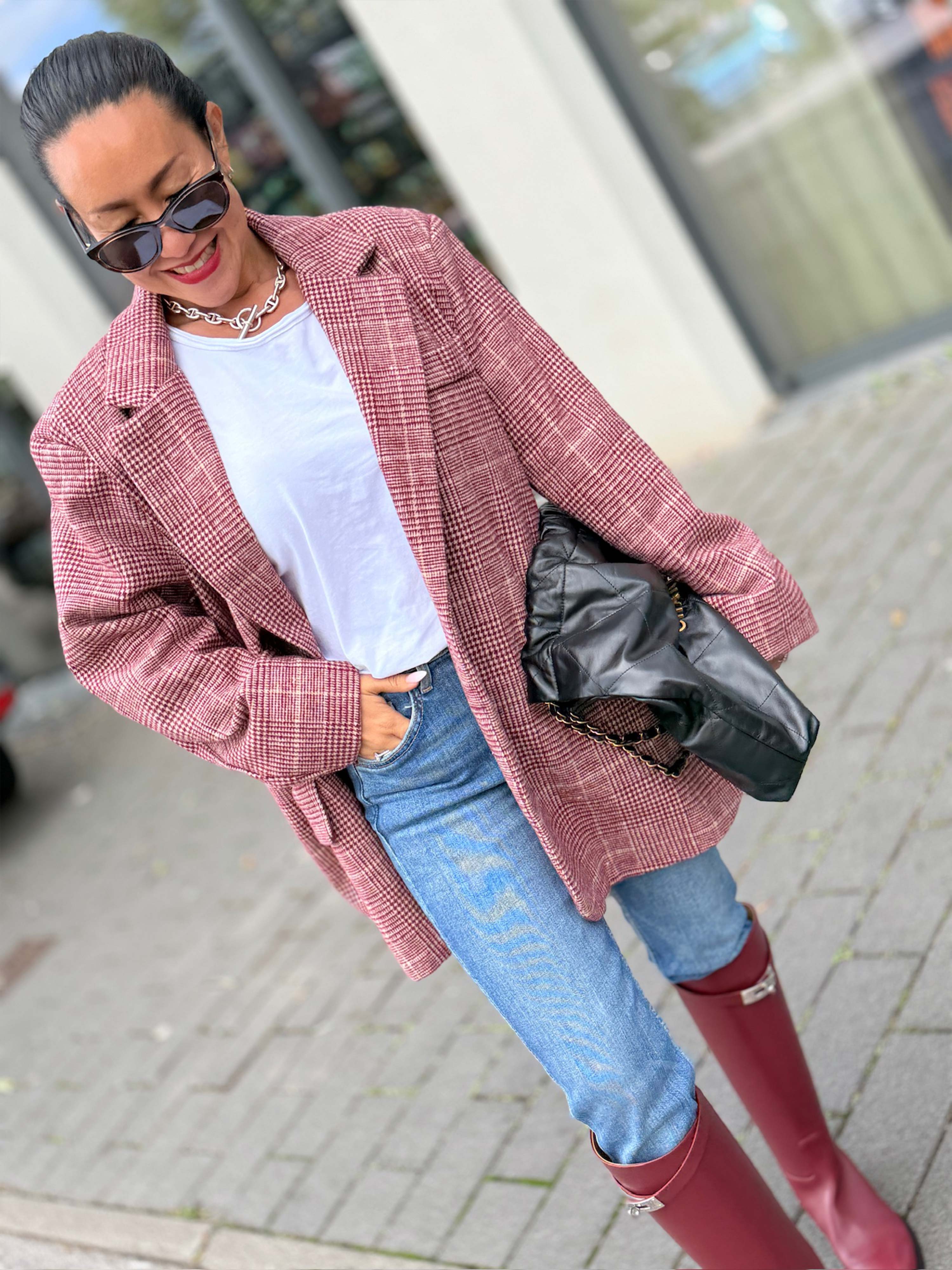 Oversize Blazer Jacke - KARO - Rouge Oversize Blazer Jacke - KARO - Rouge