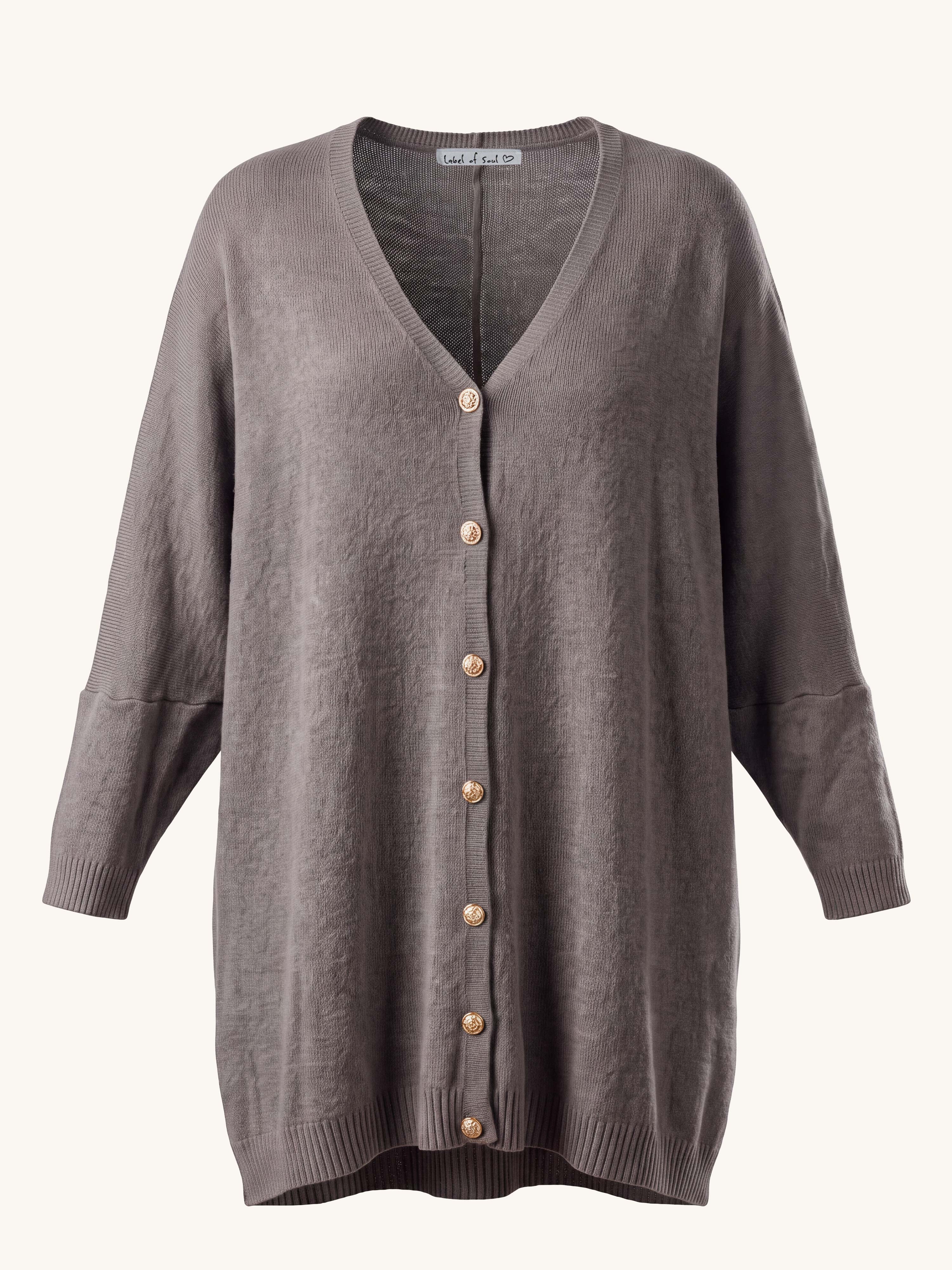 Oversize Viskose Cardigan CURVY - Taupe