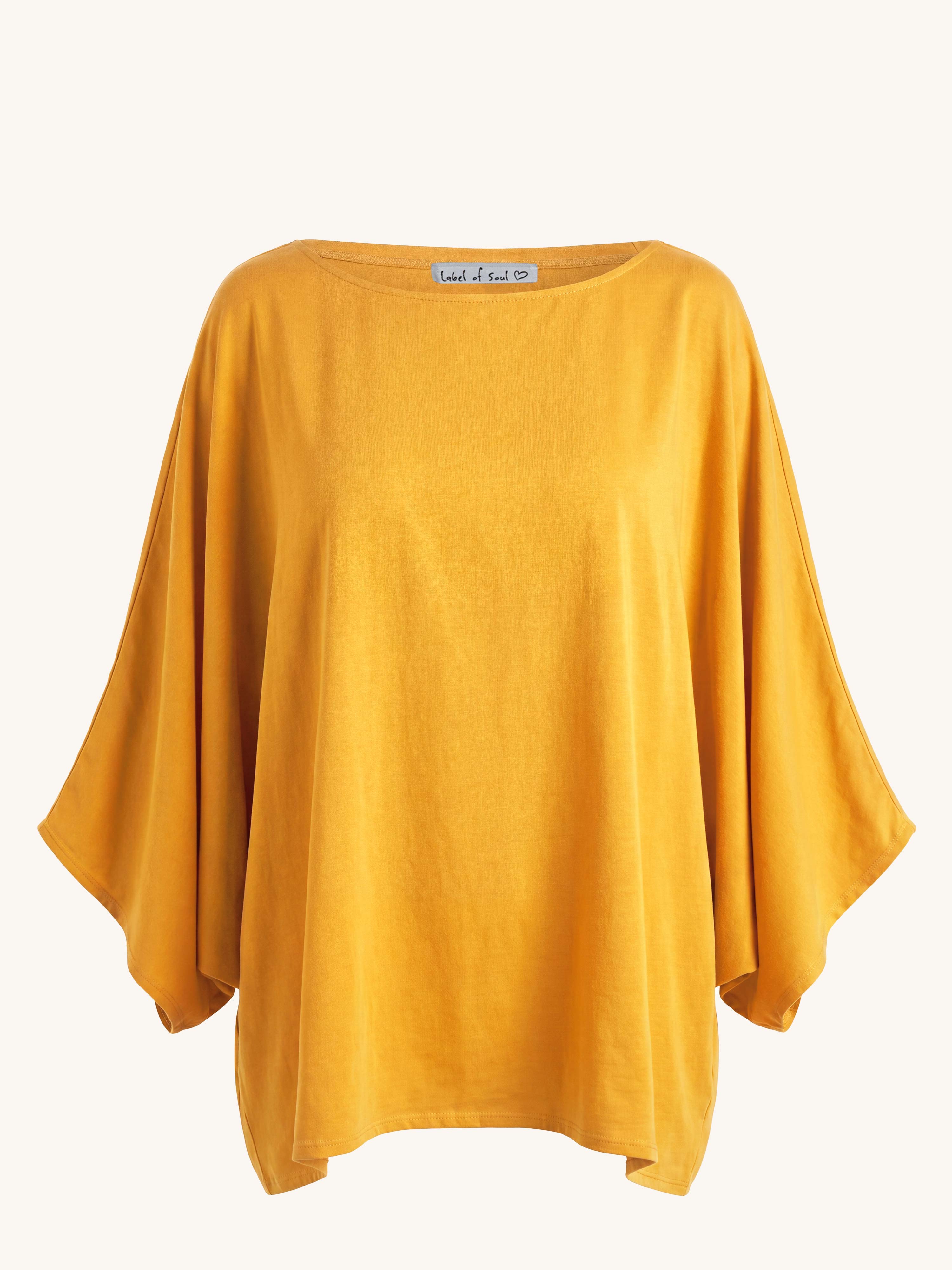 Oversize Cotton Poncho - Senf