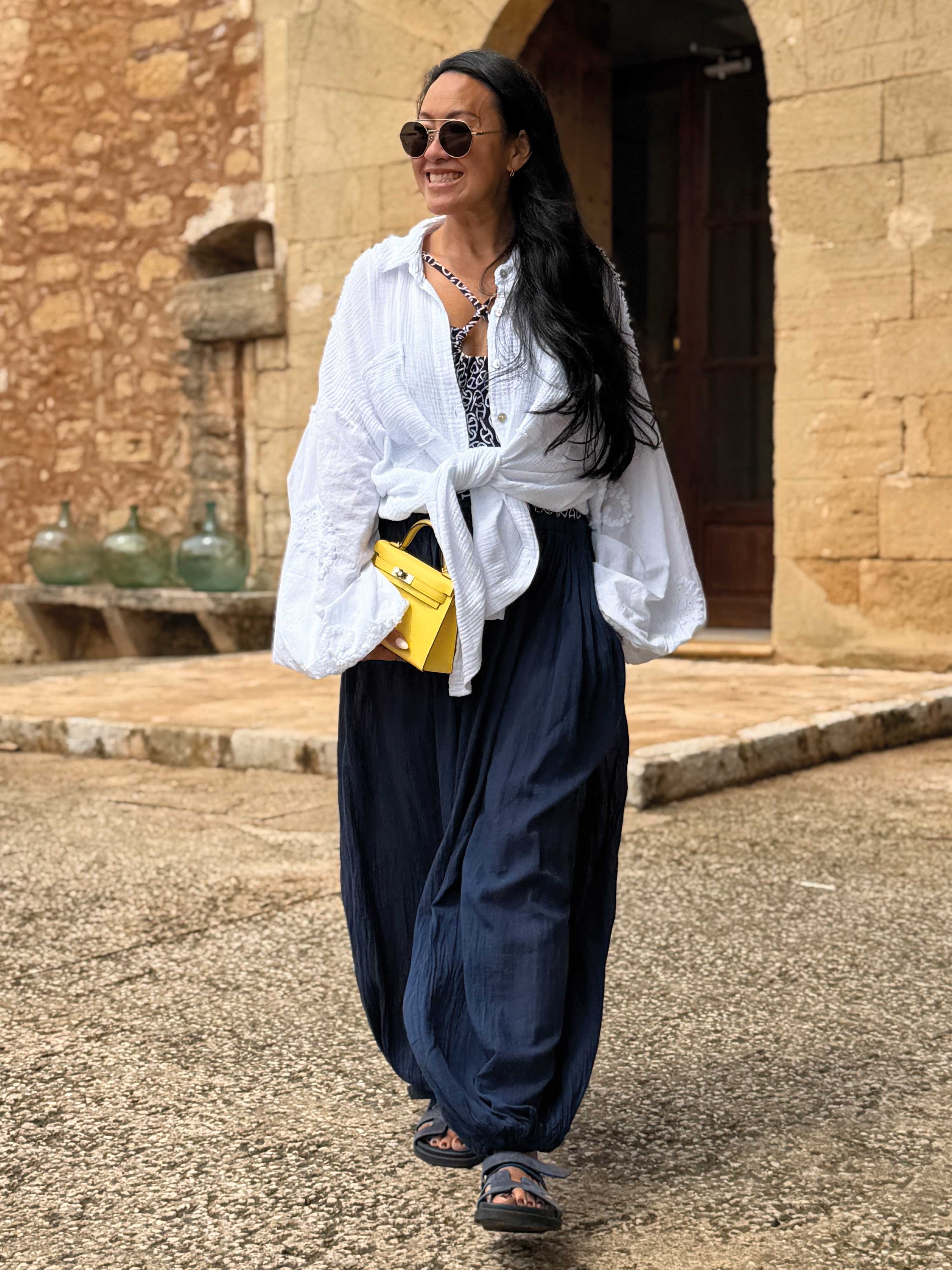 Leichte Balloon Oversize Hose - BoHo - Navy