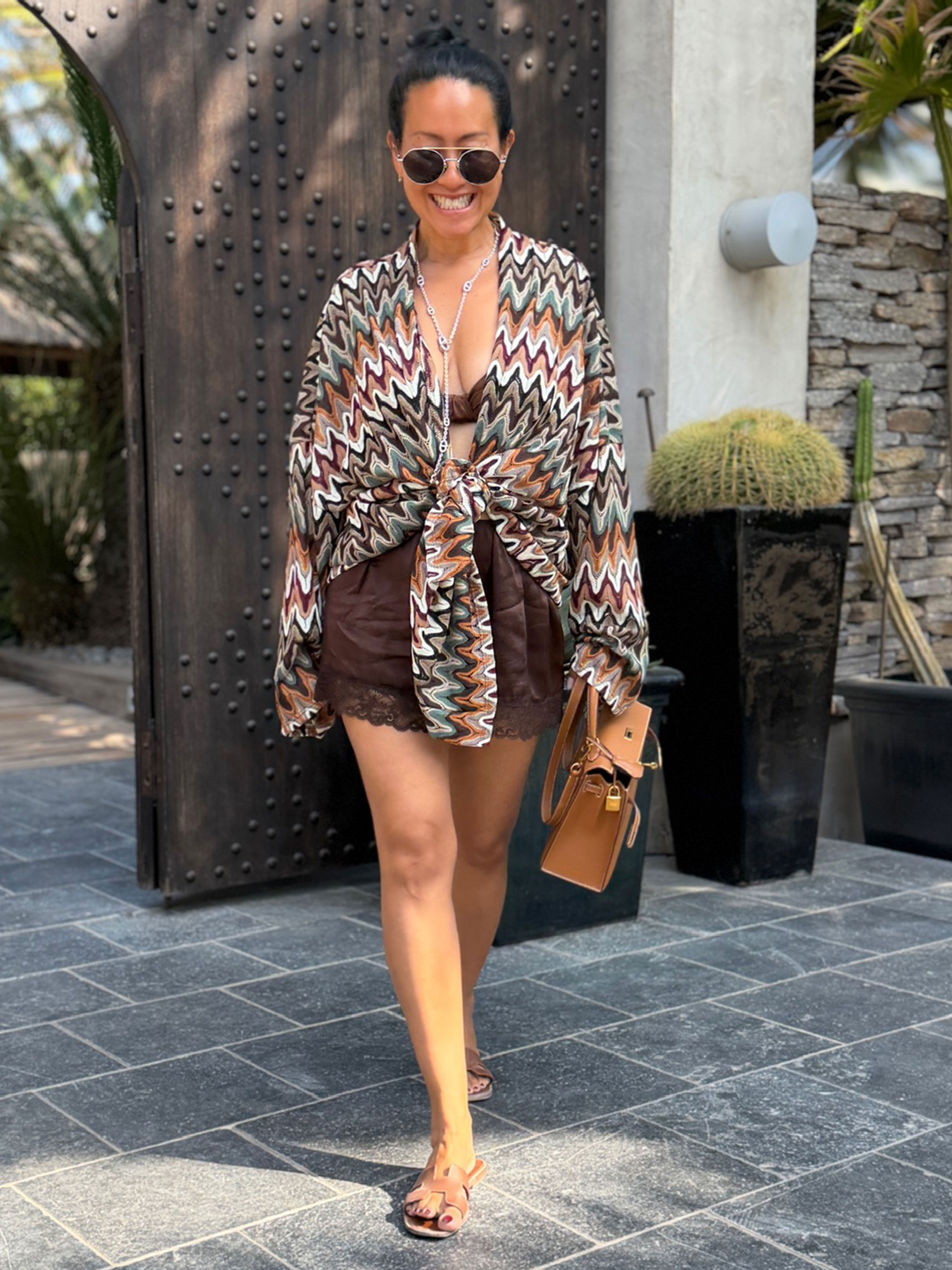 Wickel Kimono Jacke - IBIZA BREEZE - Schoko
