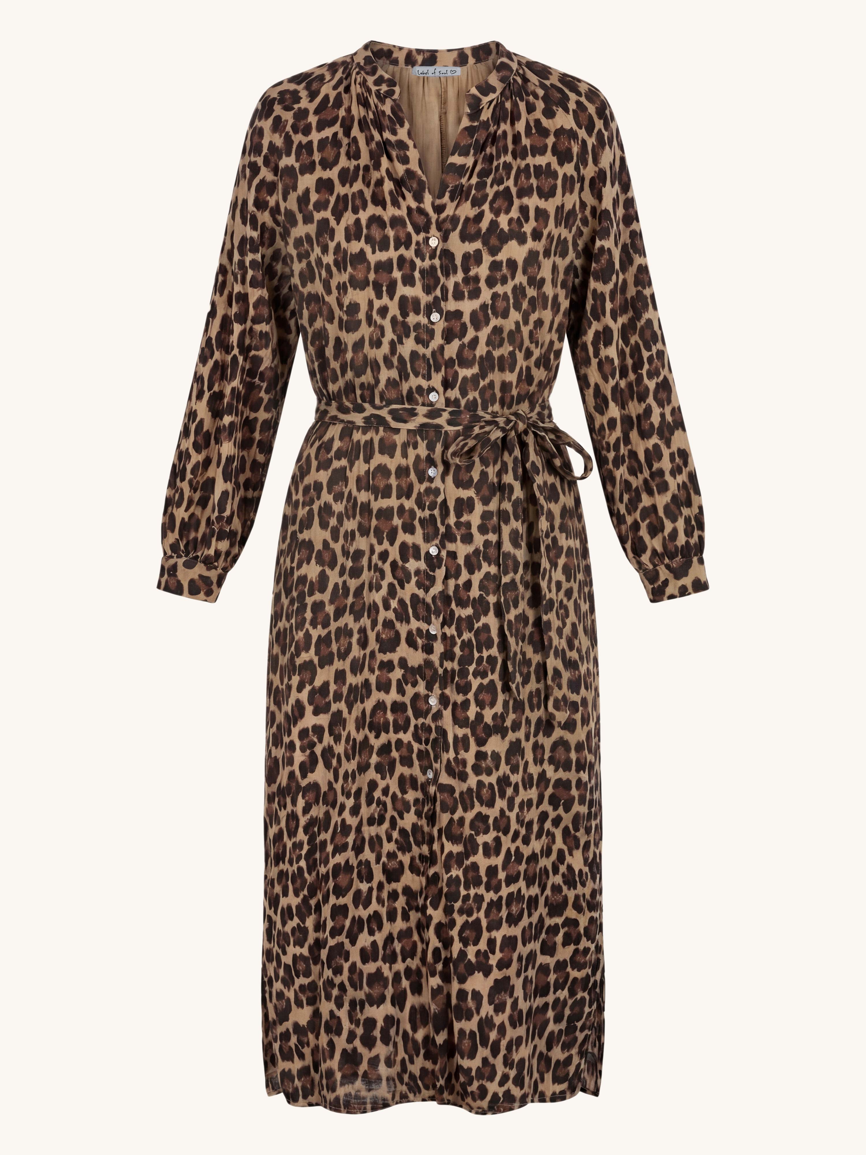 Musselin Oversize Kleid mit Gürtel - ONESIZE - Leo Camel