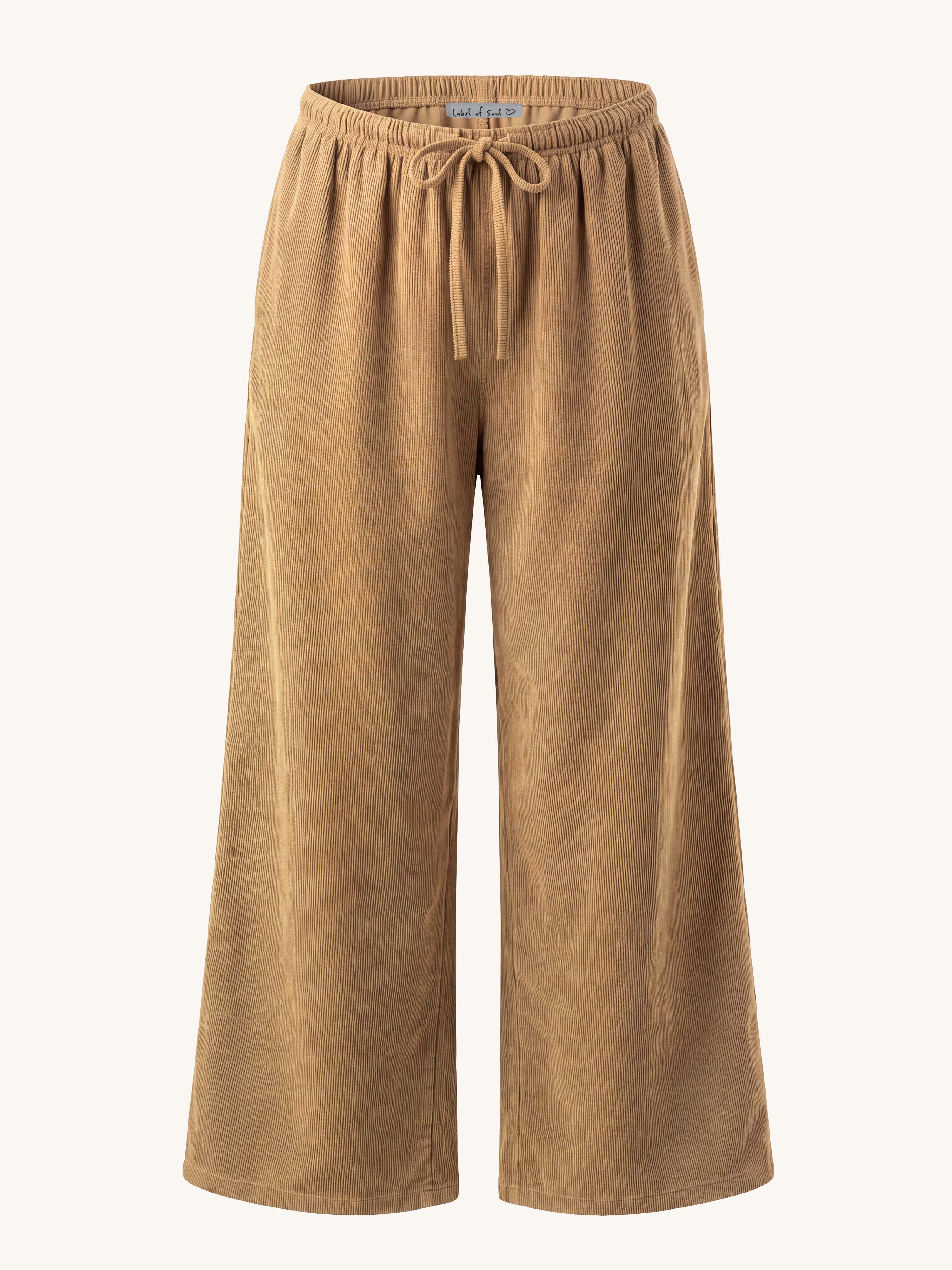 Feincord Palazzo Hose - REGULAR - Camel
