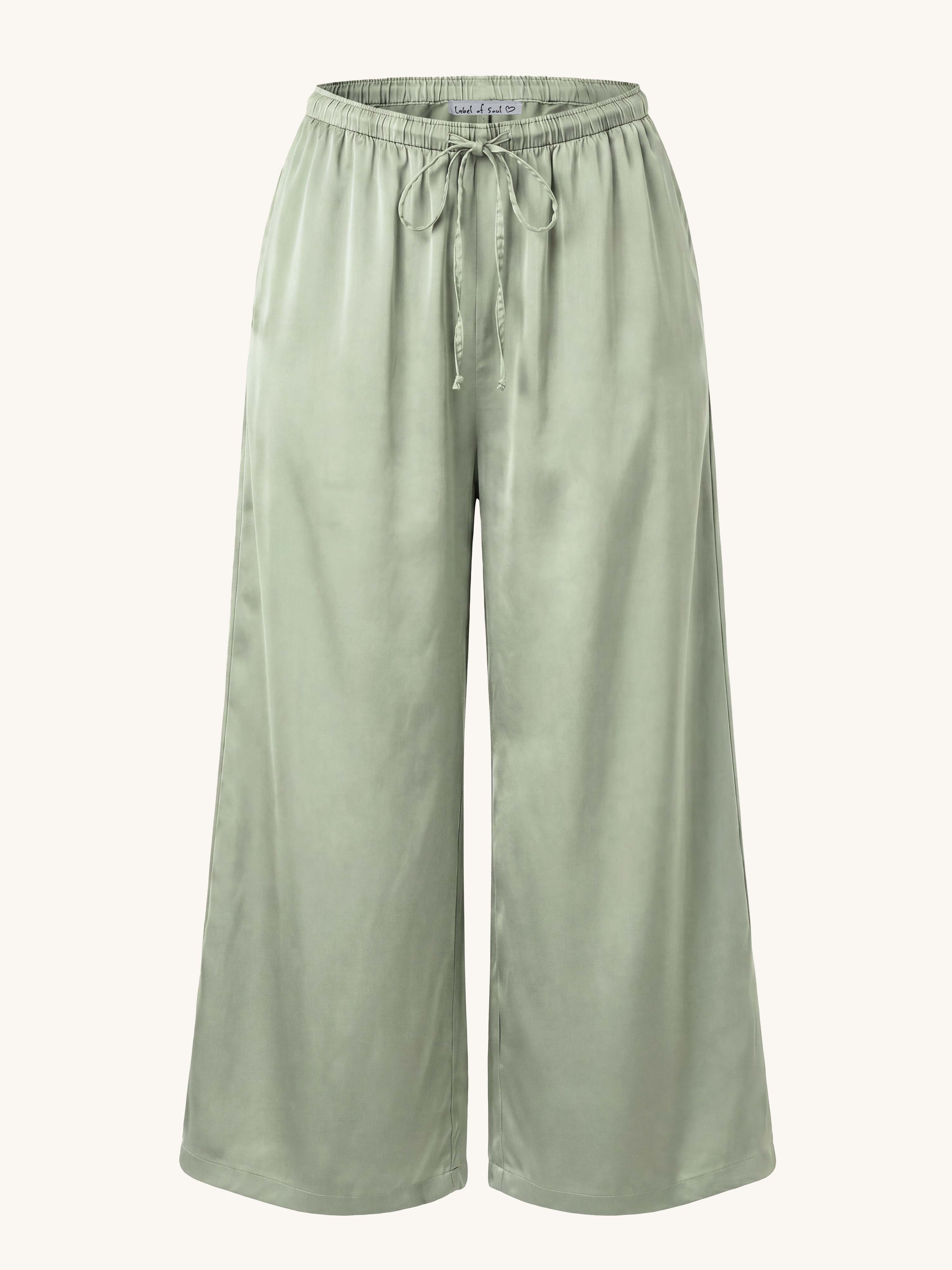 Viskose Palazzo Hose - ELEGANCE - Matcha