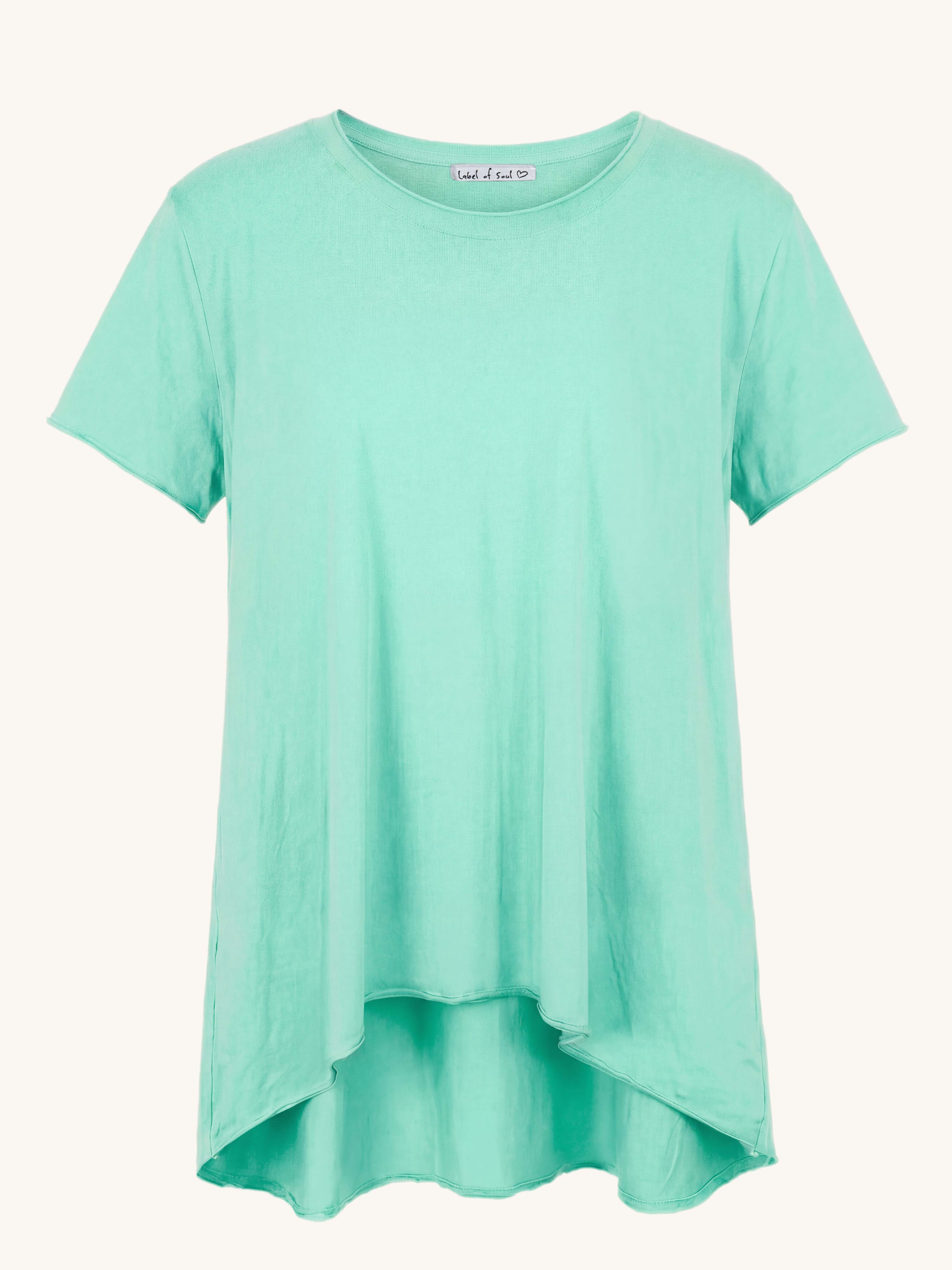 Basic Vokuhila Kurzarmshirt - Mint