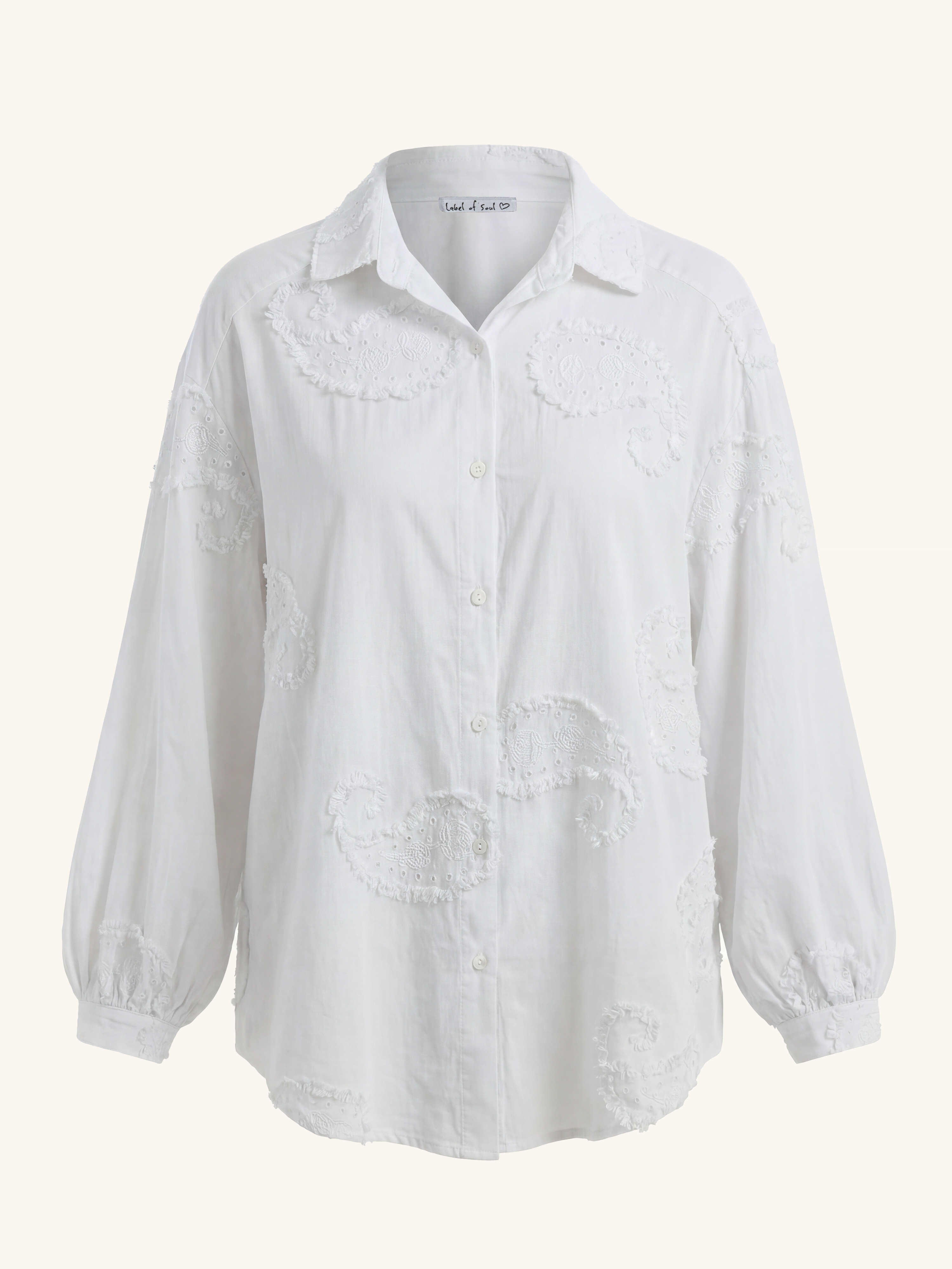 Cotton Oversize Midi Bluse - OHANA - Weiss