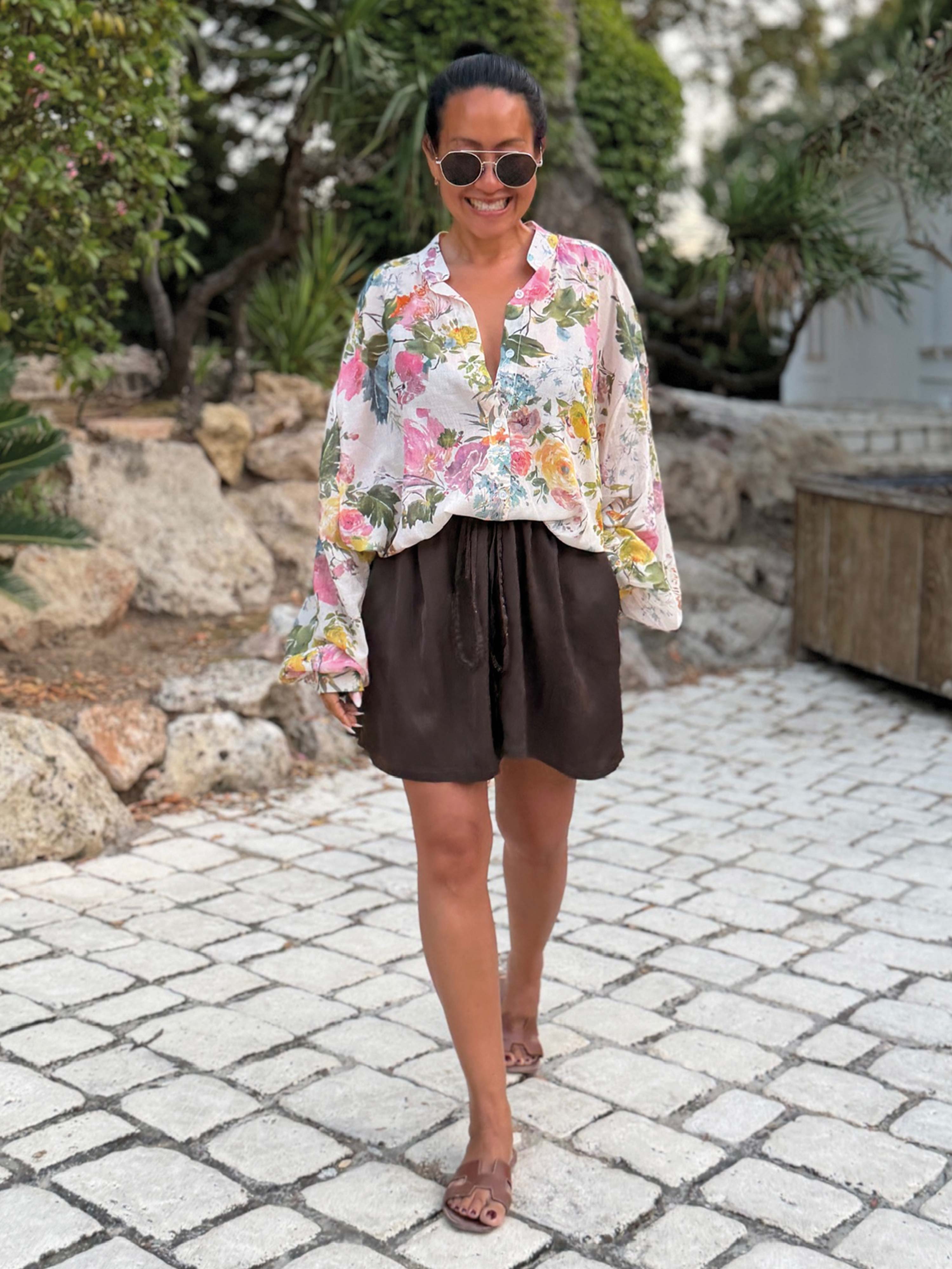 Viskose Bermuda Shorts - ELEGANCE - Schoko