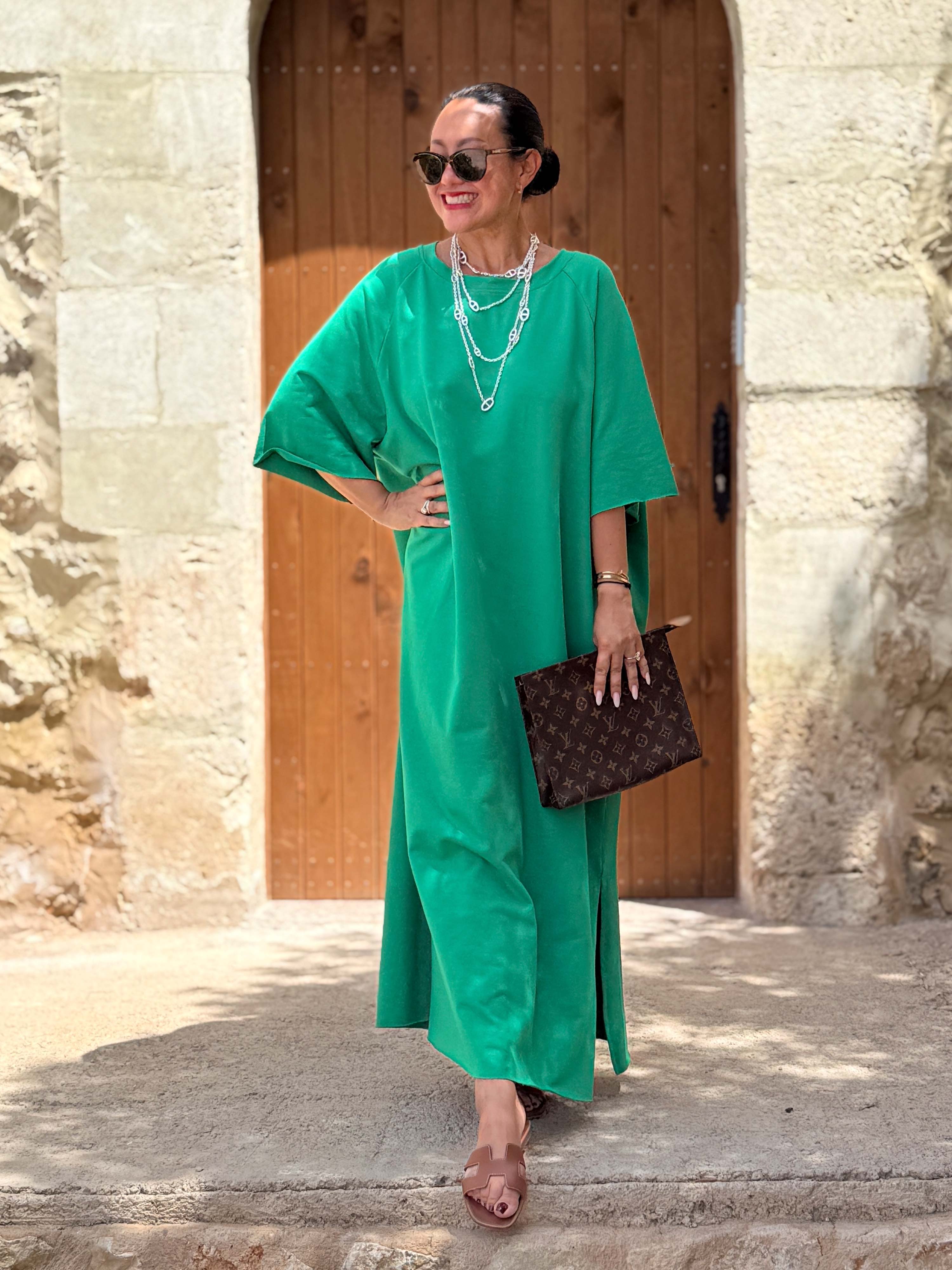 Oversize Sweatkleid - Grün