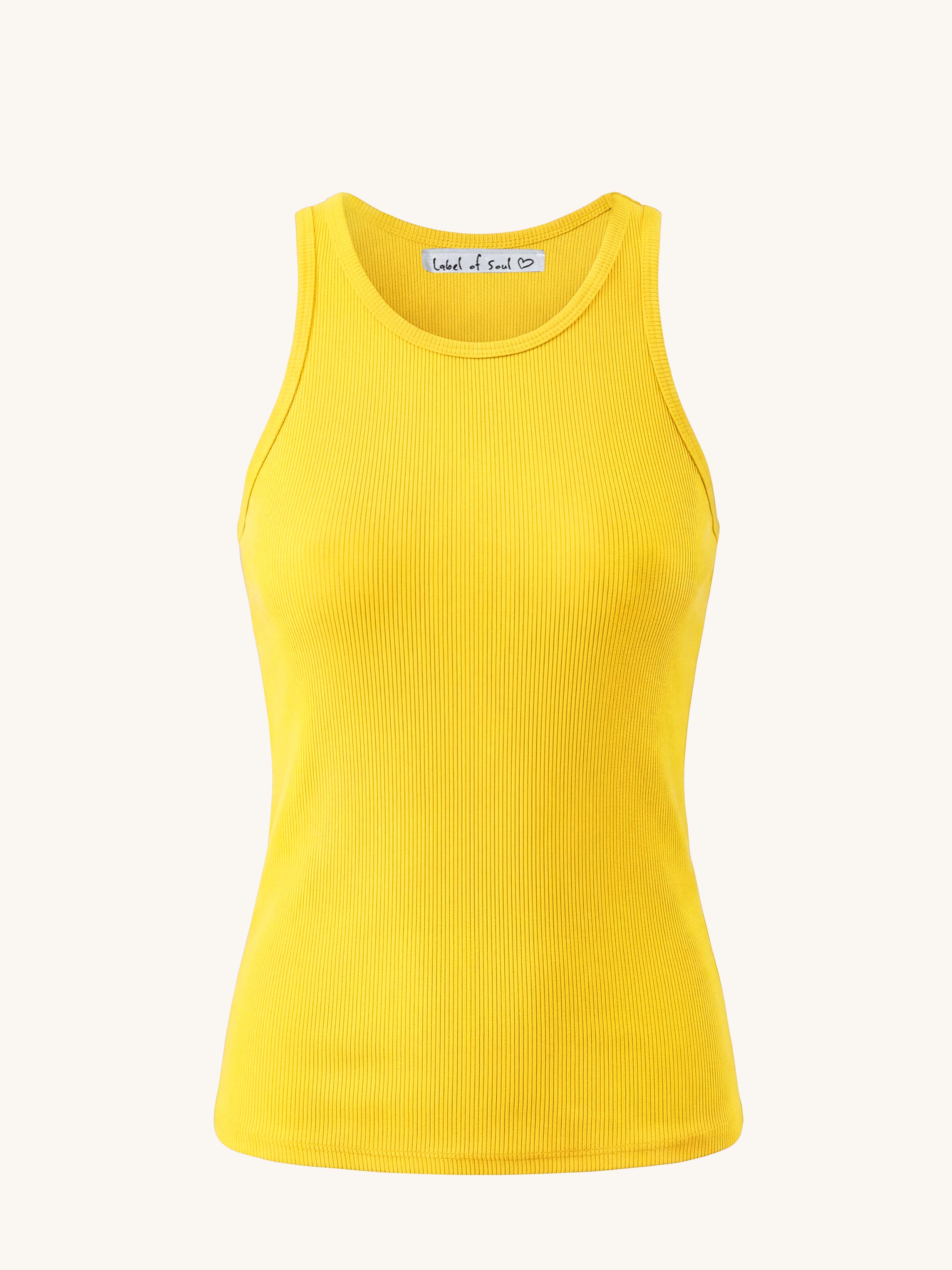 Geripptes Racertop - Sonnengelb