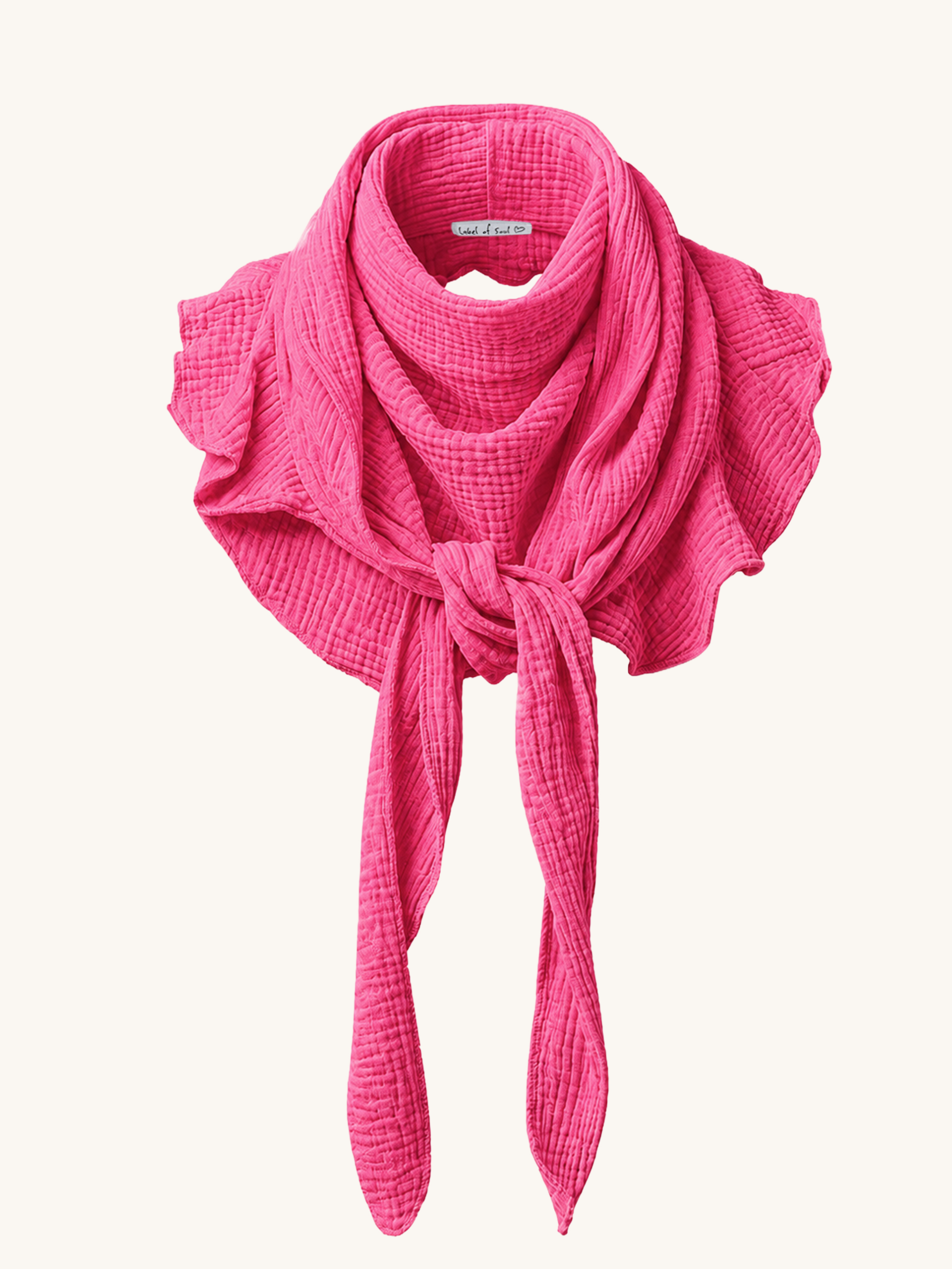 Musselin Volants Schal Top - Pink