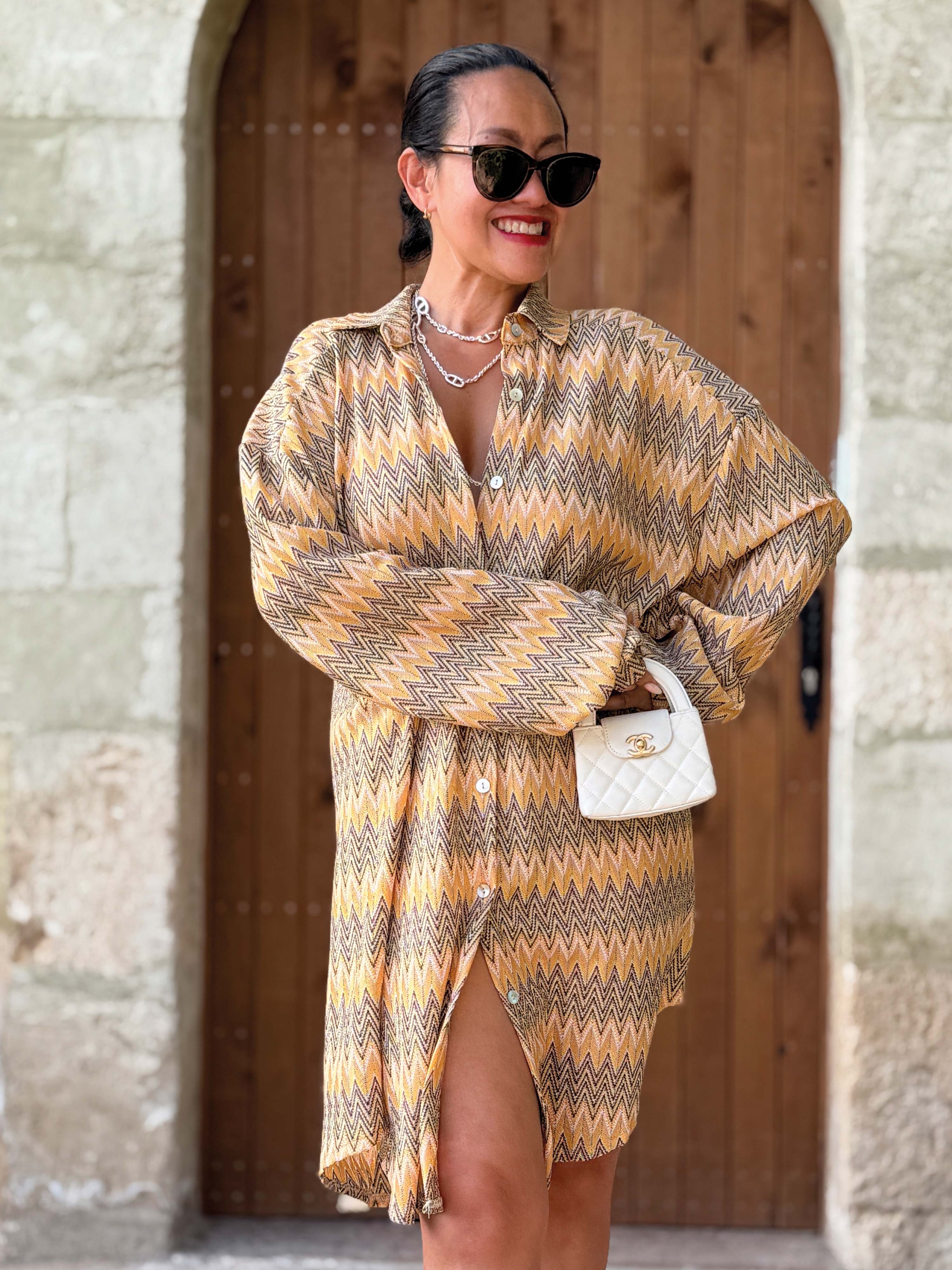 Long Oversize Bluse - IBIZA BREEZE - Honey