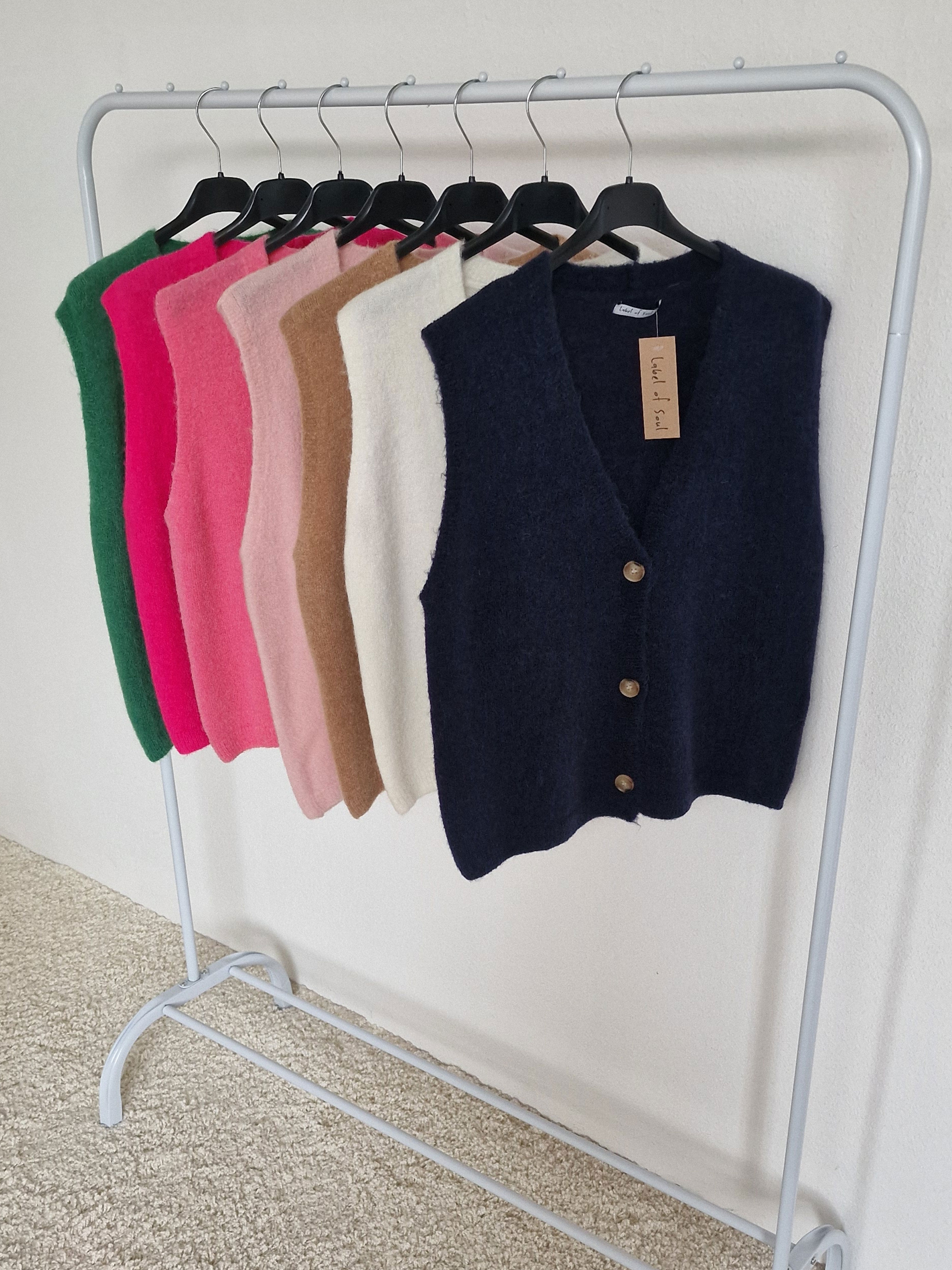 Weste mit Baby-Alpakawollanteil - Navy Weste mit Baby-Alpakawollanteil - Navy
