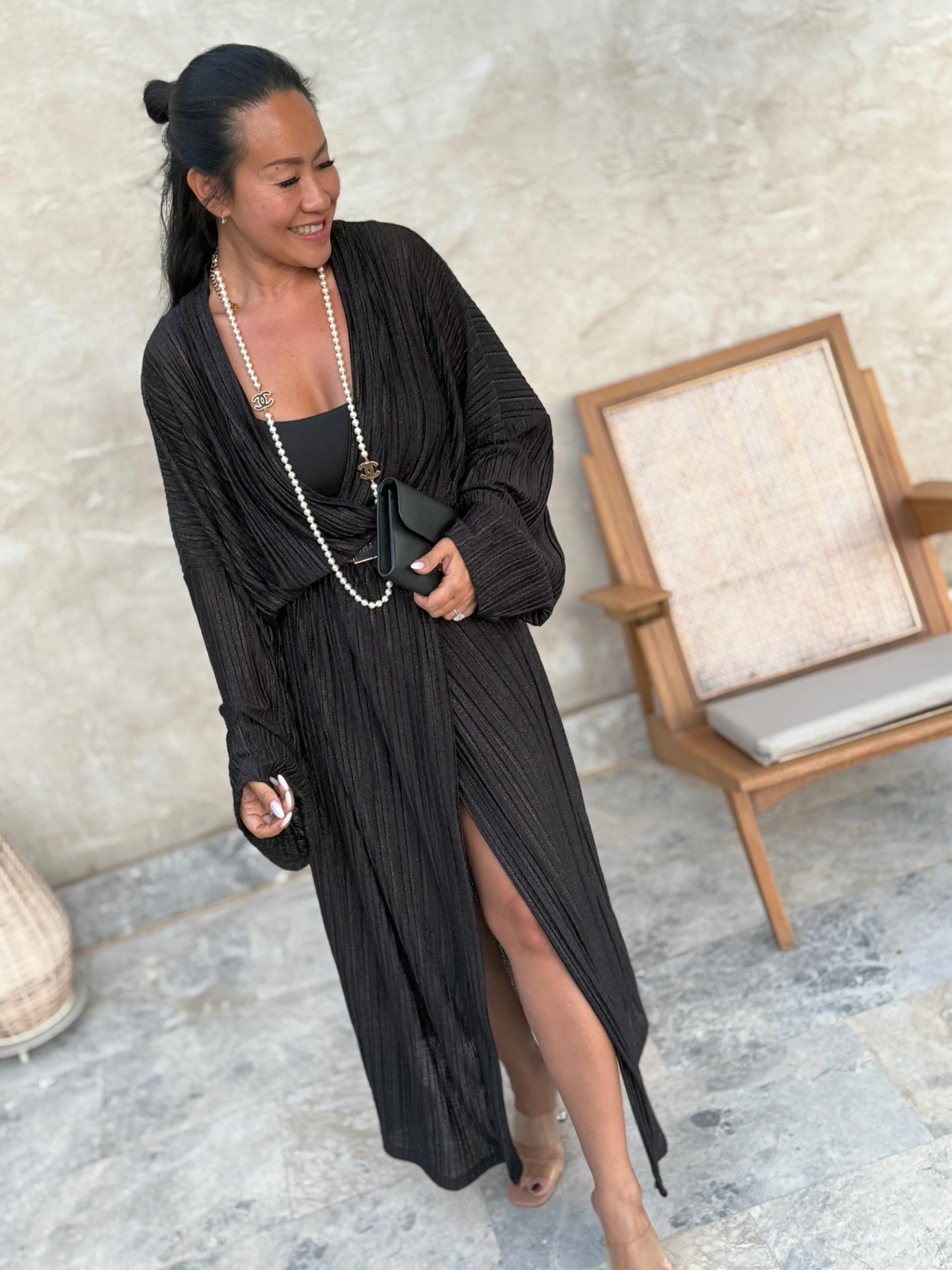 Kimono Wickel Kleid - GLAMOURÉ - Noir