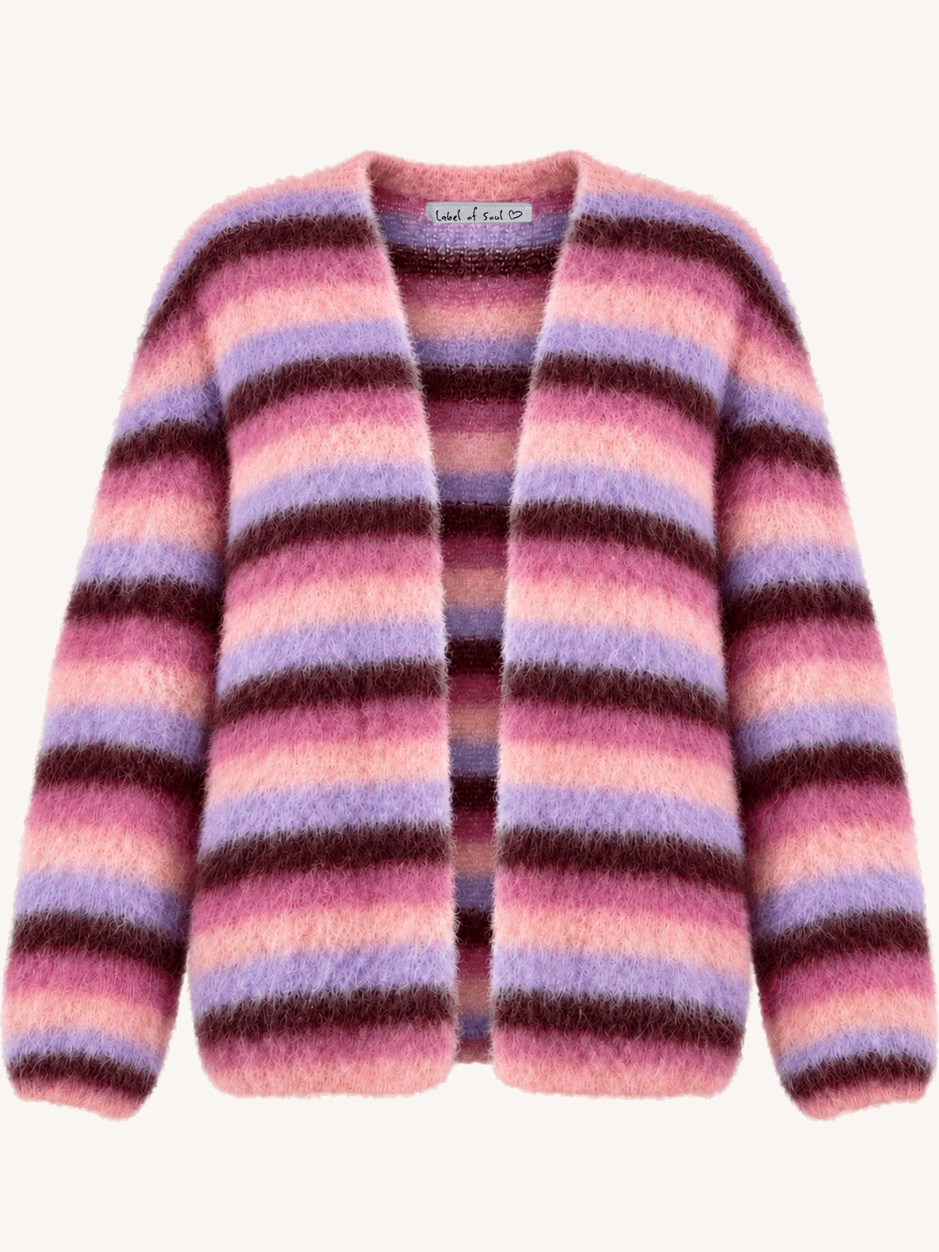 Oversize Cardigan - FLUFFY - Berry Mix