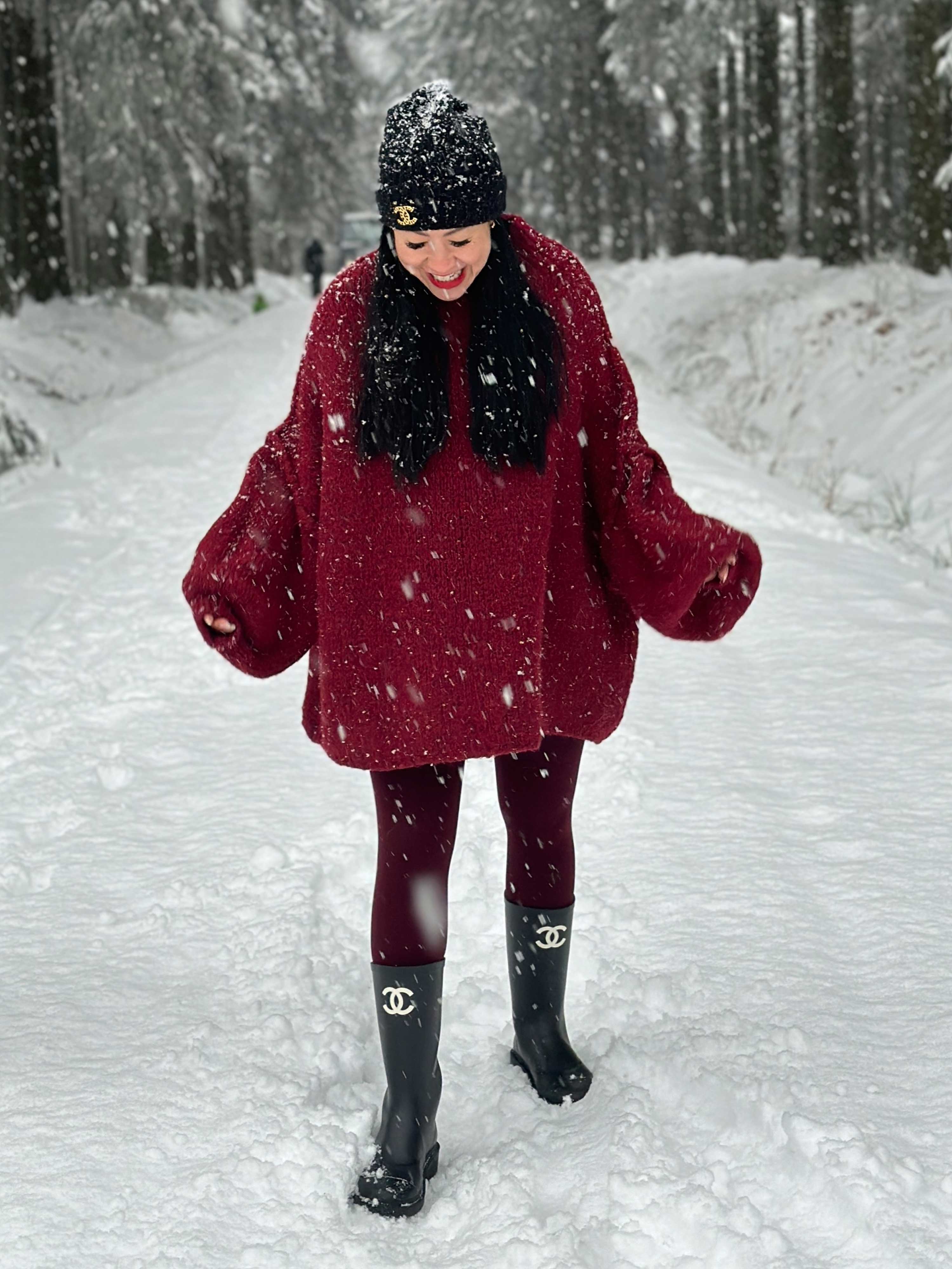 Oversize Strickpullover mit Stehkragen FLAUSCHI - REGULAR - Bordeaux
