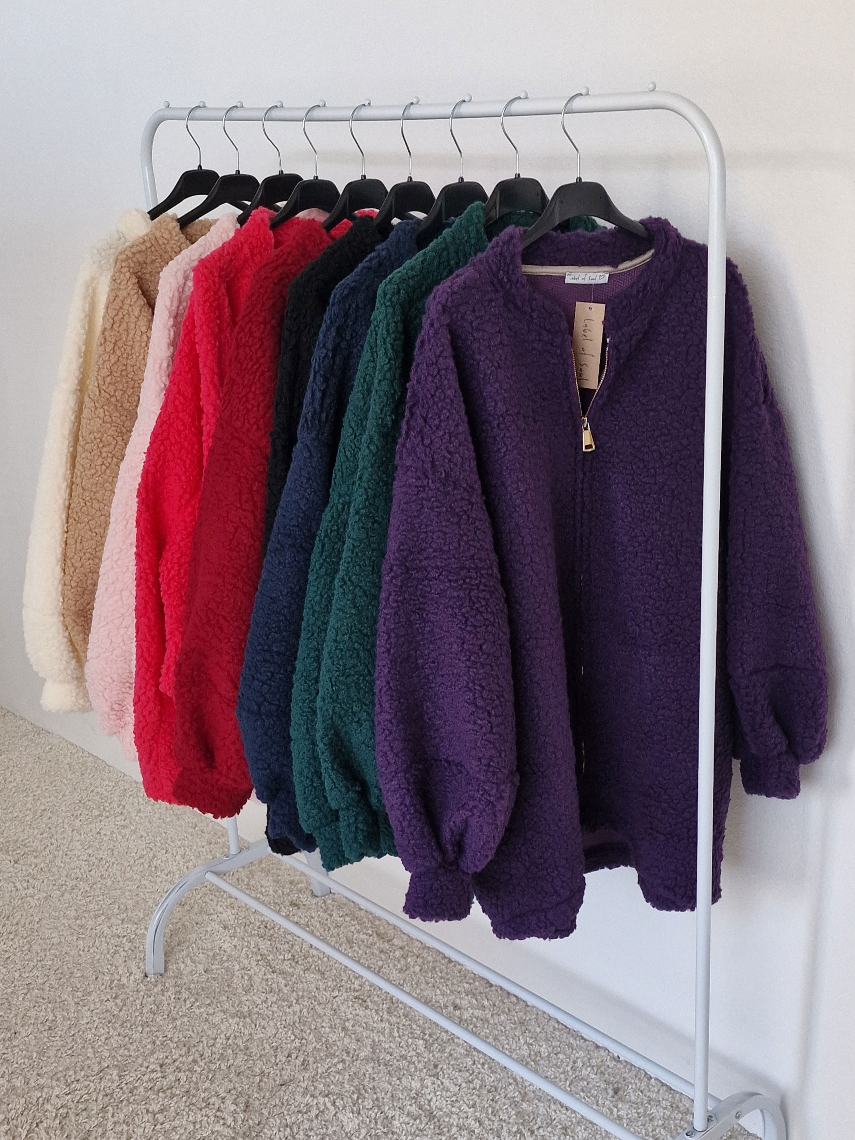 Teddylook Jacke mit Zipper - ICON - Aubergine Teddylook Jacke mit Zipper - ICON - Aubergine