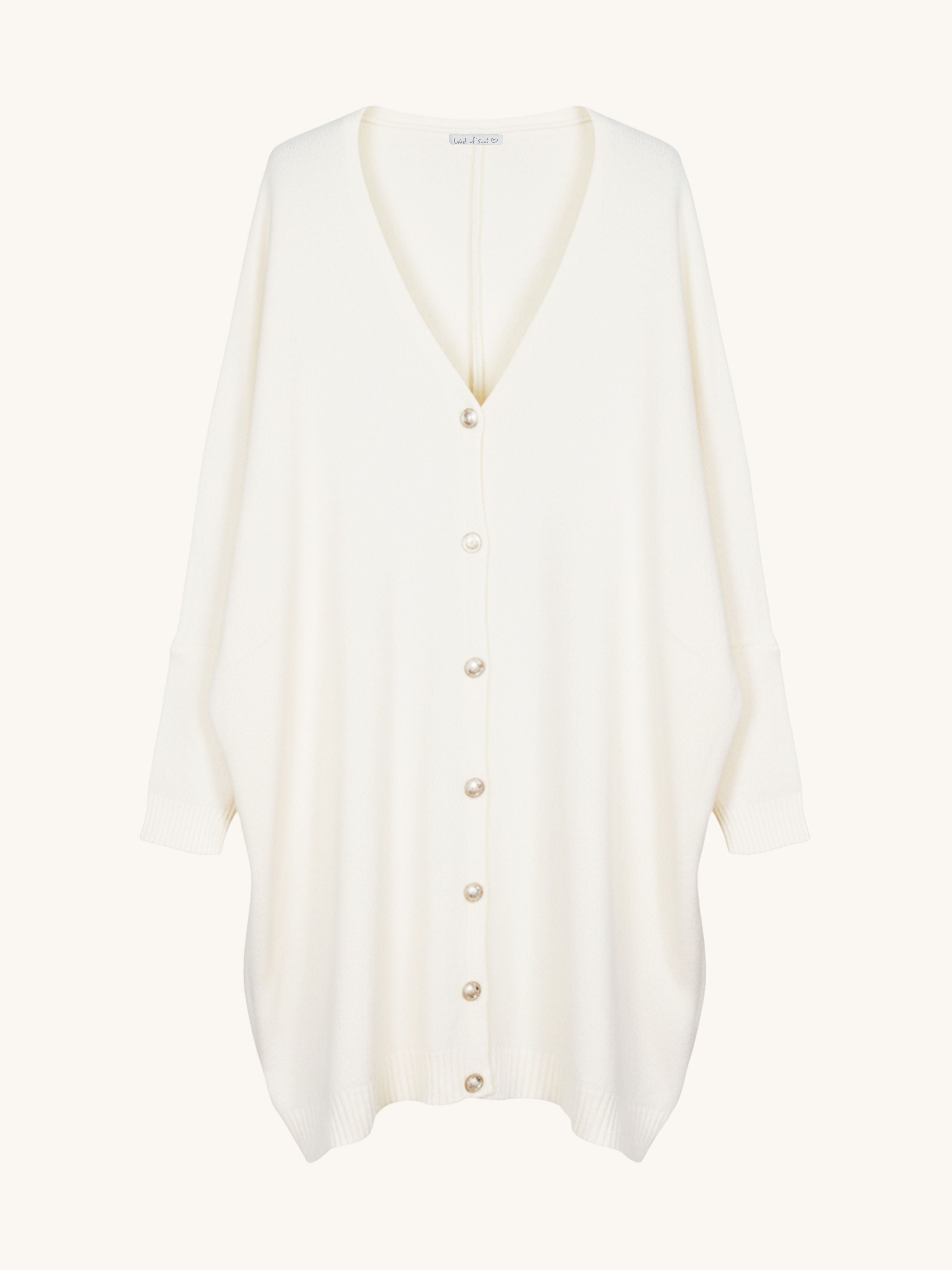 Oversize Viskose Cardigan TALL - Creme Oversize Viskose Cardigan TALL - Creme