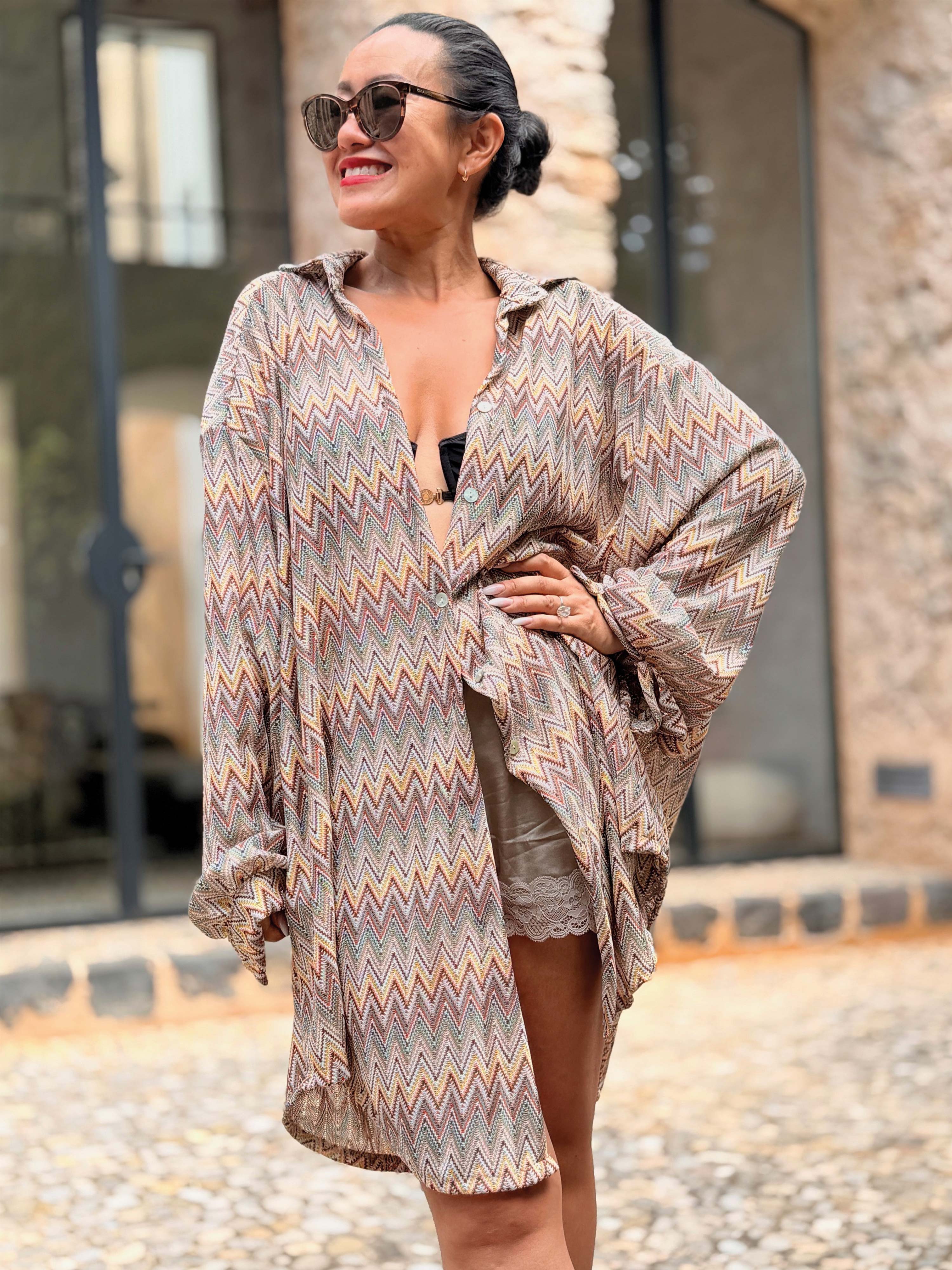 Long Oversize Bluse - IBIZA BREEZE - Matchalino