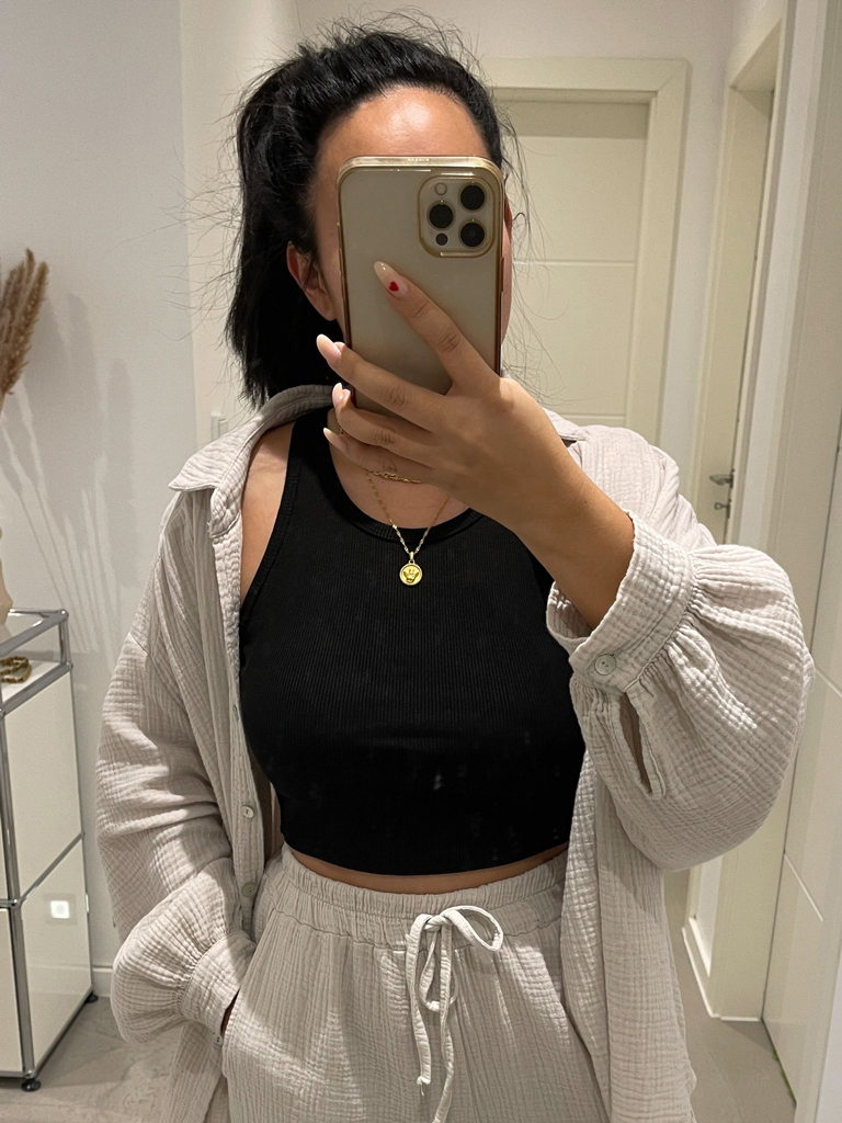 Cropped Racertop - Schwarz