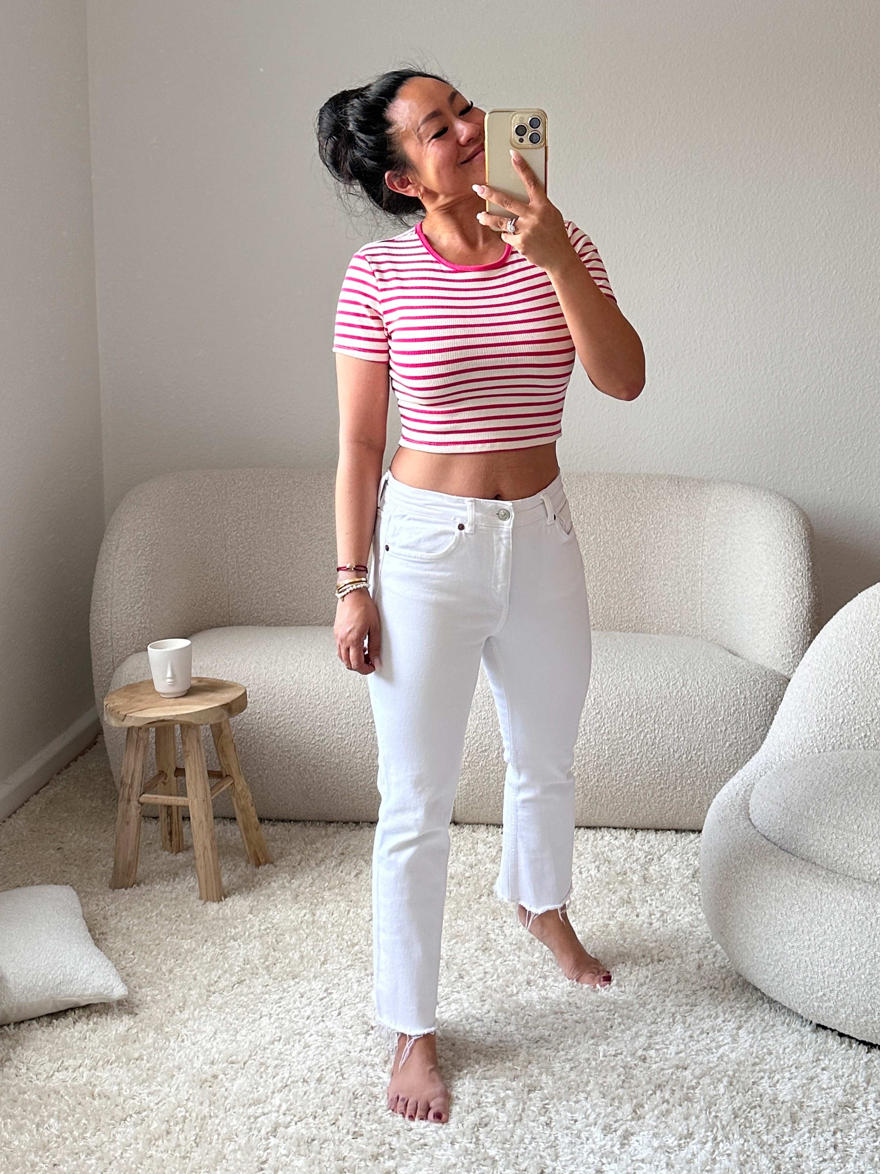 Cropped Top - STRIPES - Pink
