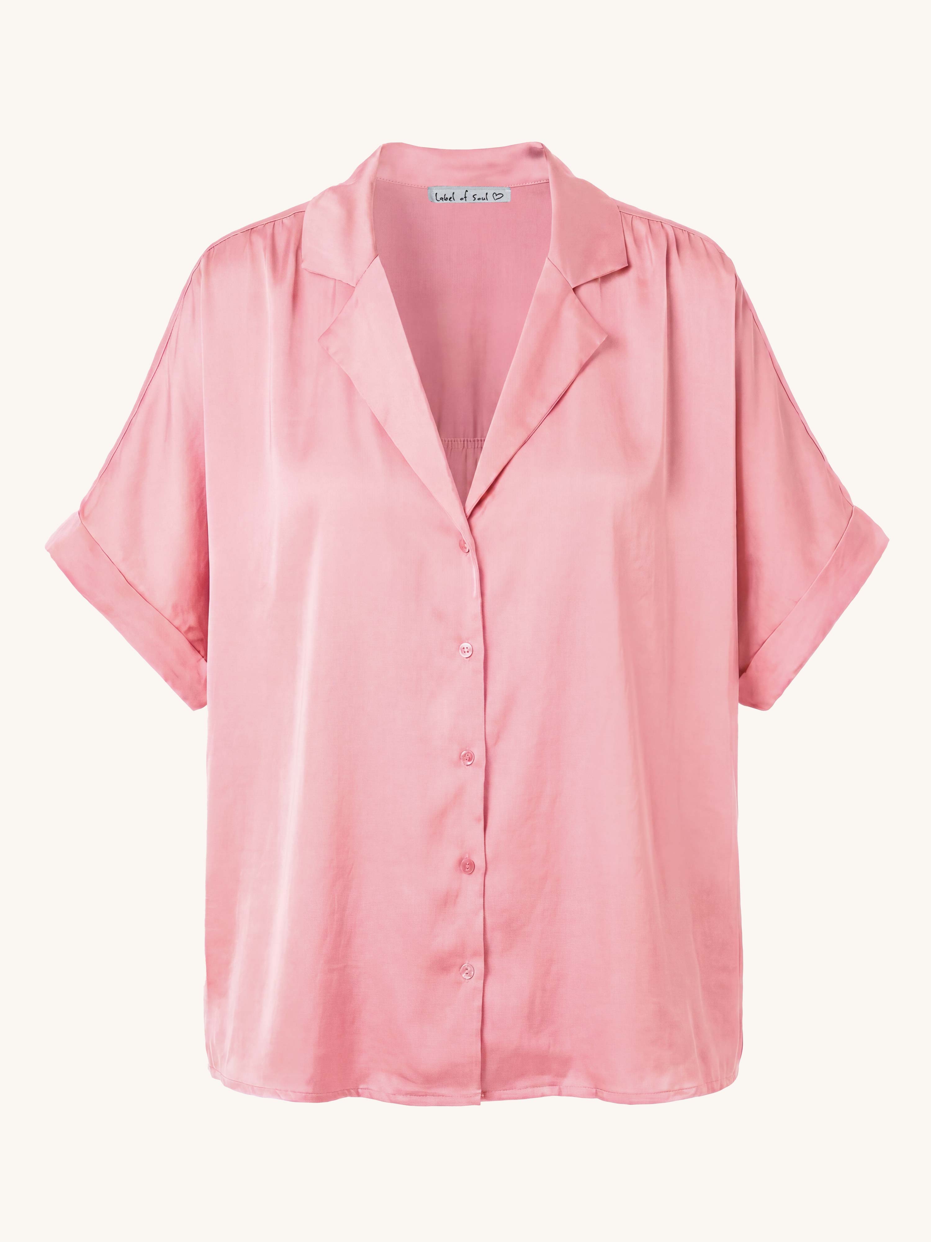 Viskose Oversize Hemdbluse - ELEGANCE - Rosa