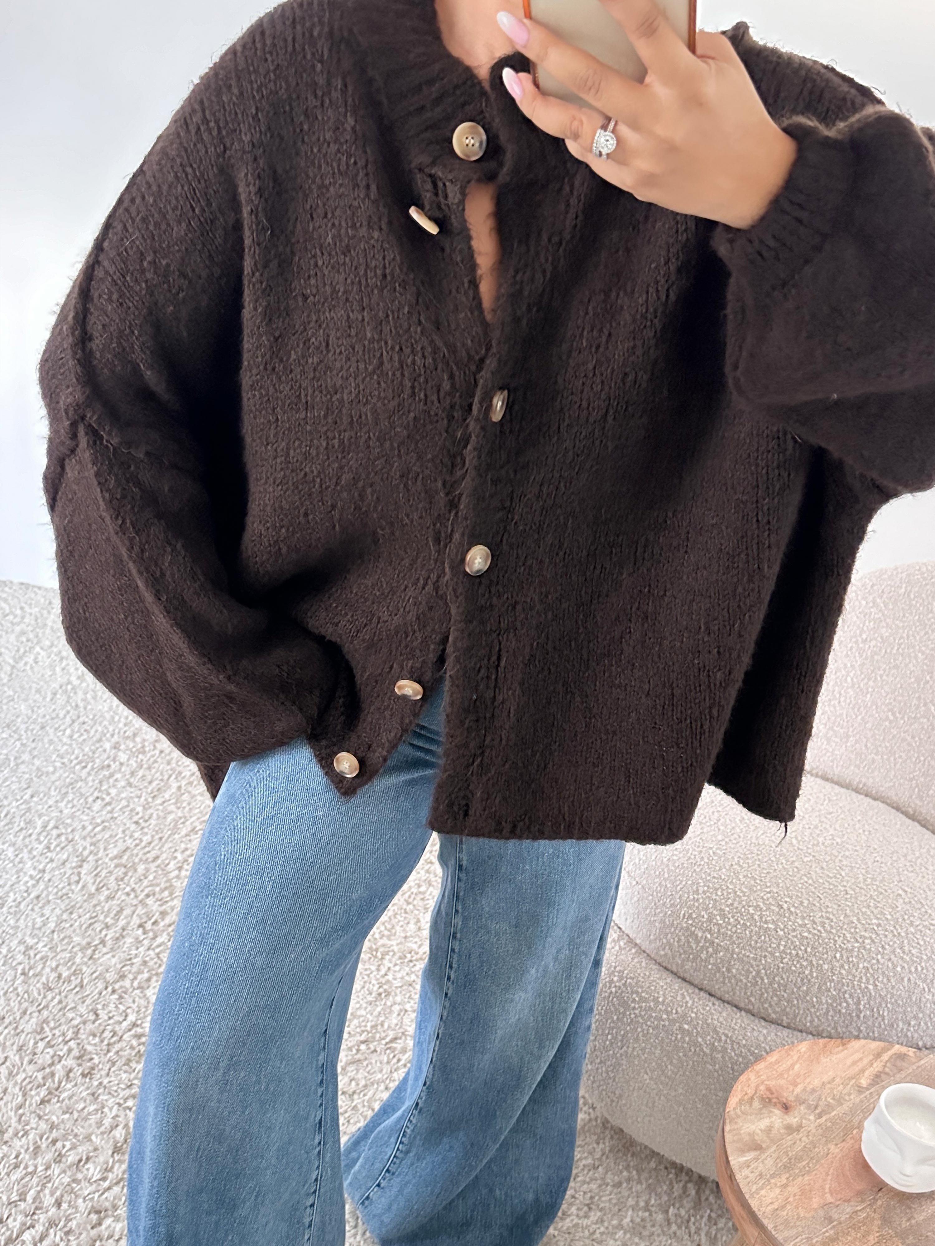 Oversize Cardigan - FLAUSCHI - Schoko Oversize Cardigan - FLAUSCHI - Schoko