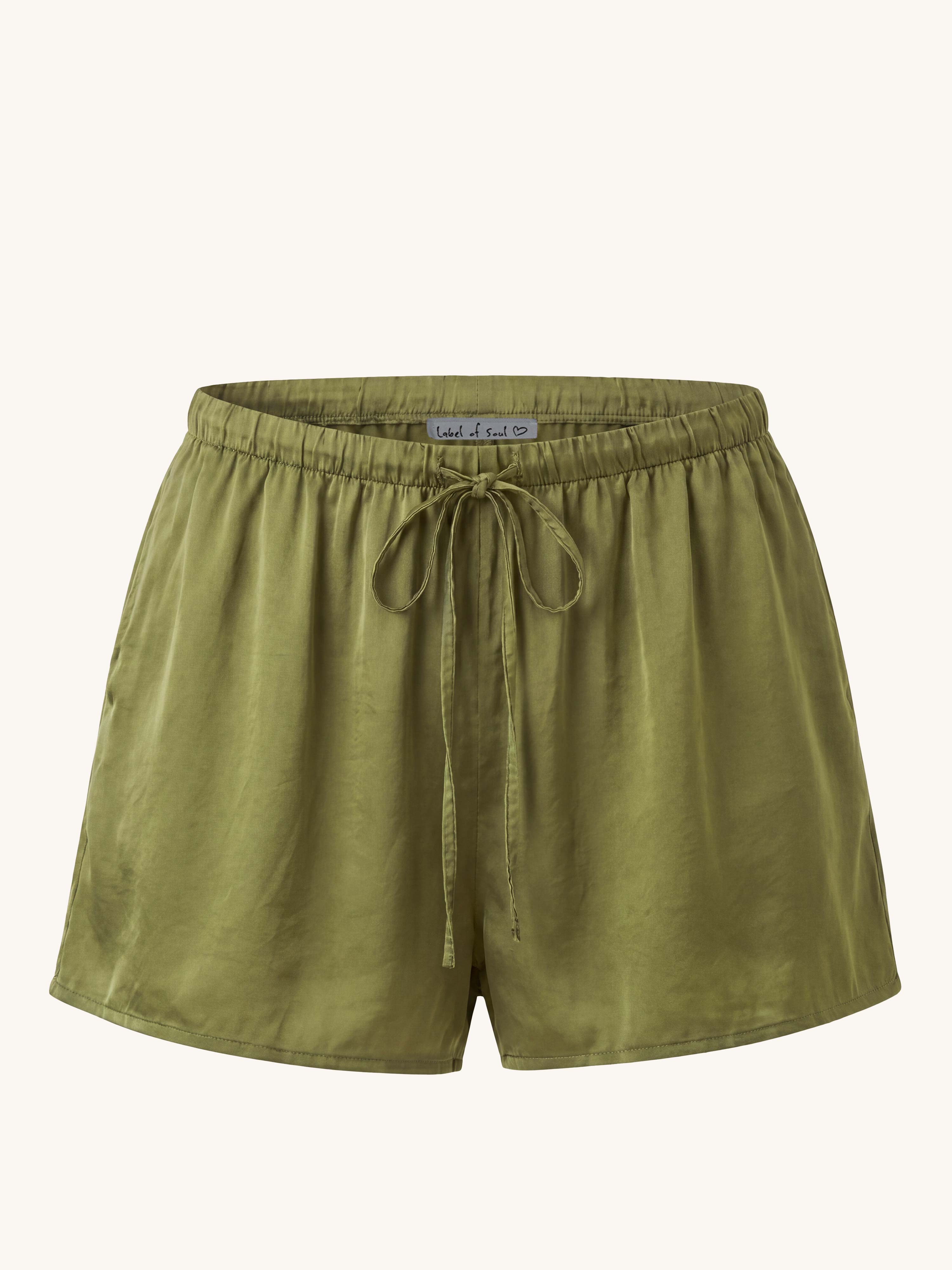 Viskose Bermuda Shorts - ELEGANCE - Olive