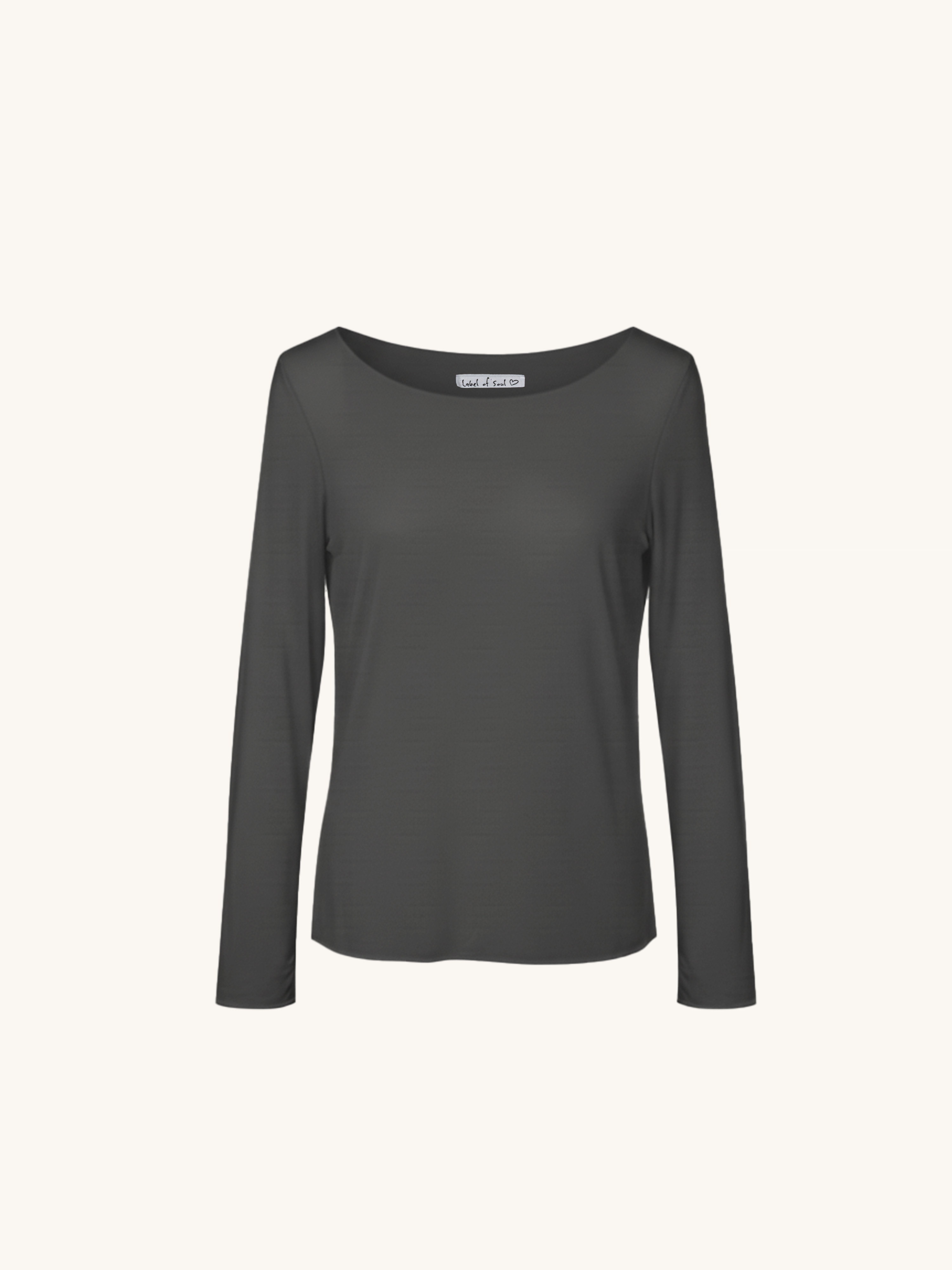 Soft Langarmshirt mit Kaschmiranteil - Anthrazit