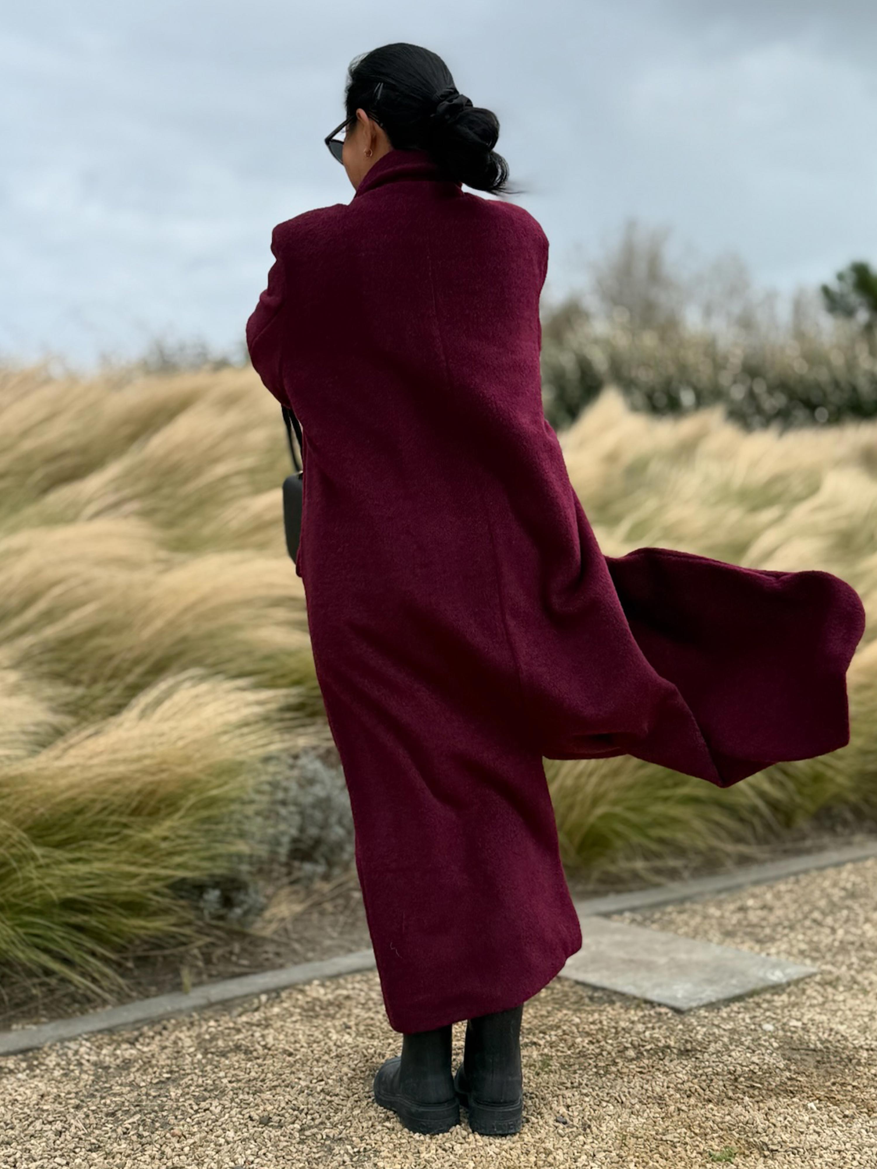 Oversize Blazer Mantel - SIGNATURE - Burgundy