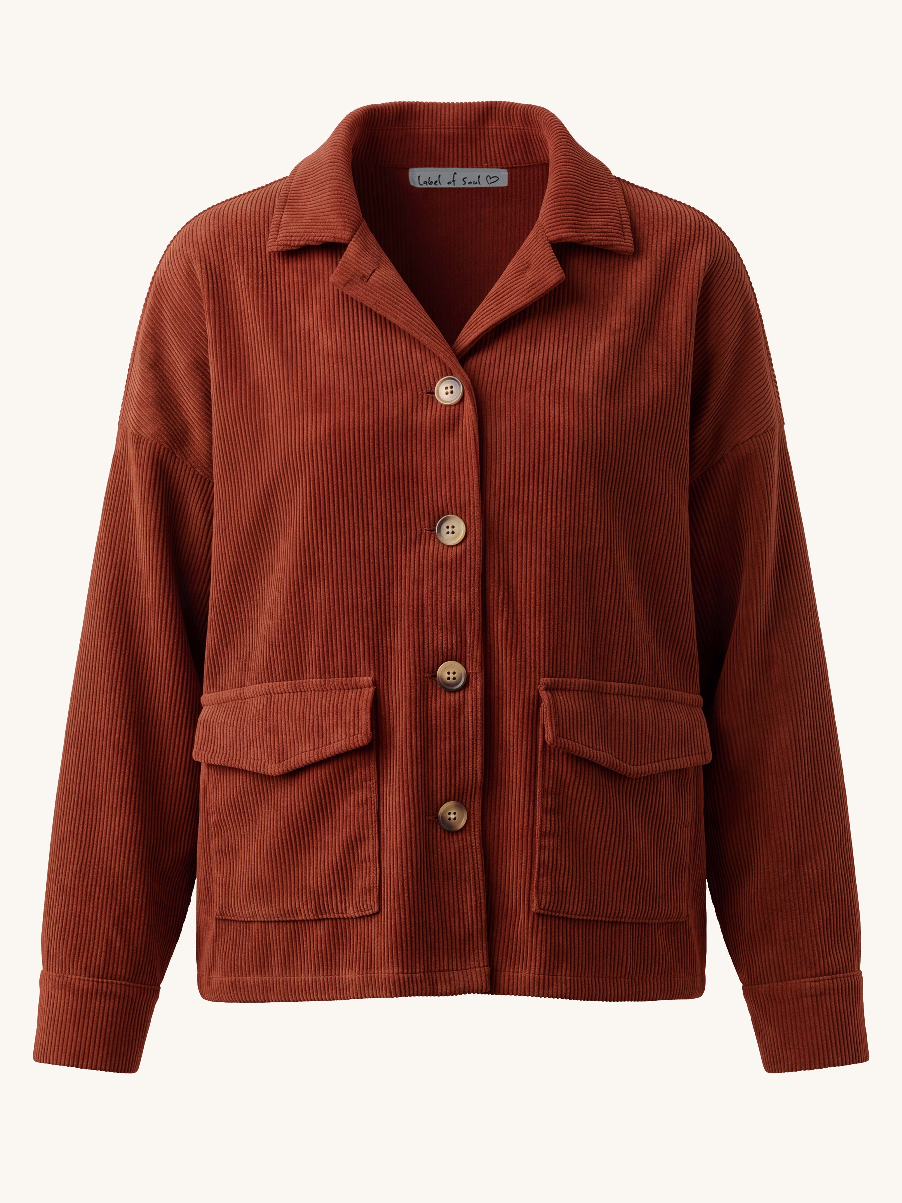 Cord Overshirt Jacke - Maroon