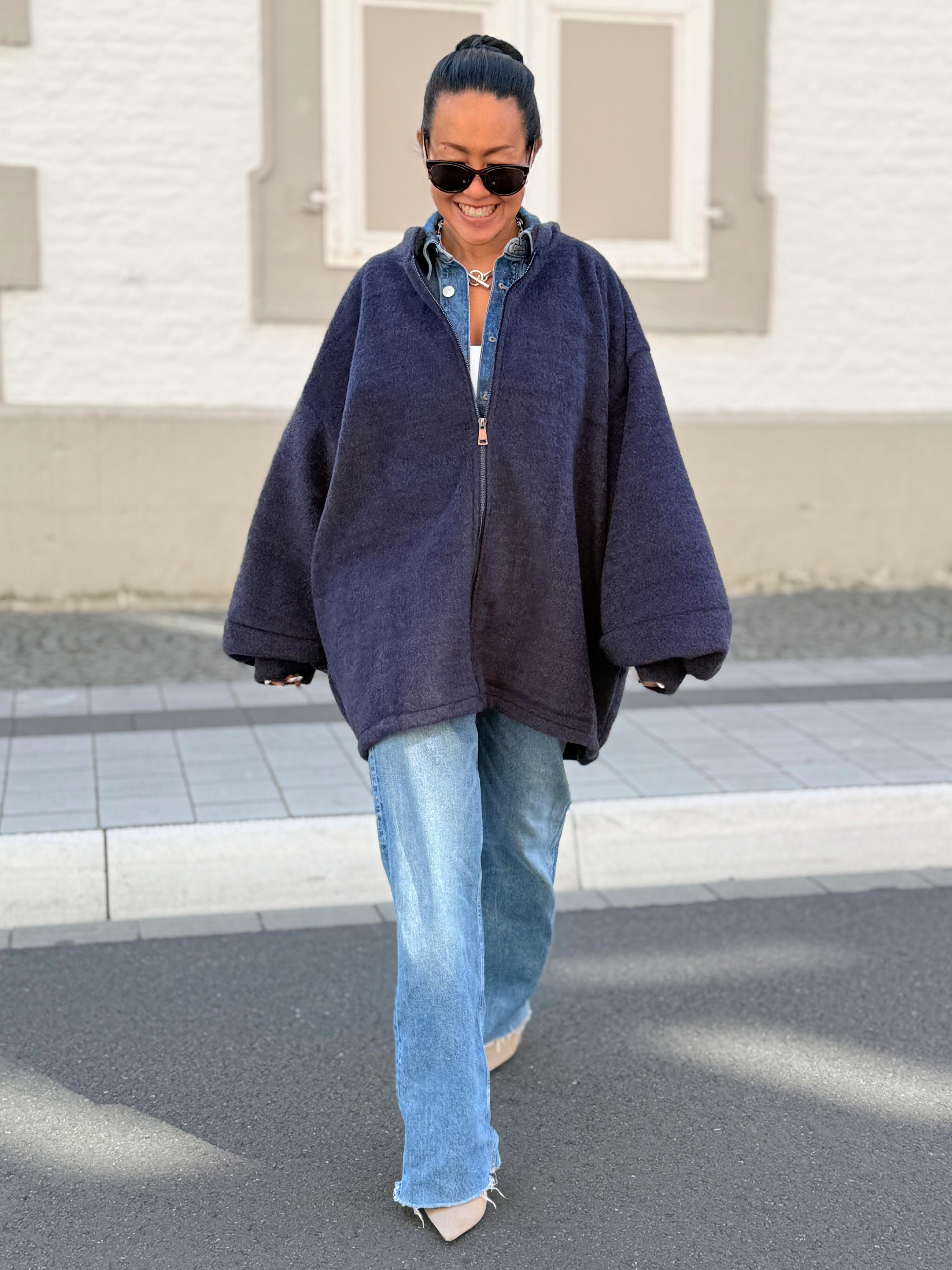 Oversize Jacke mit Taschen - SIGNATURE - Navy