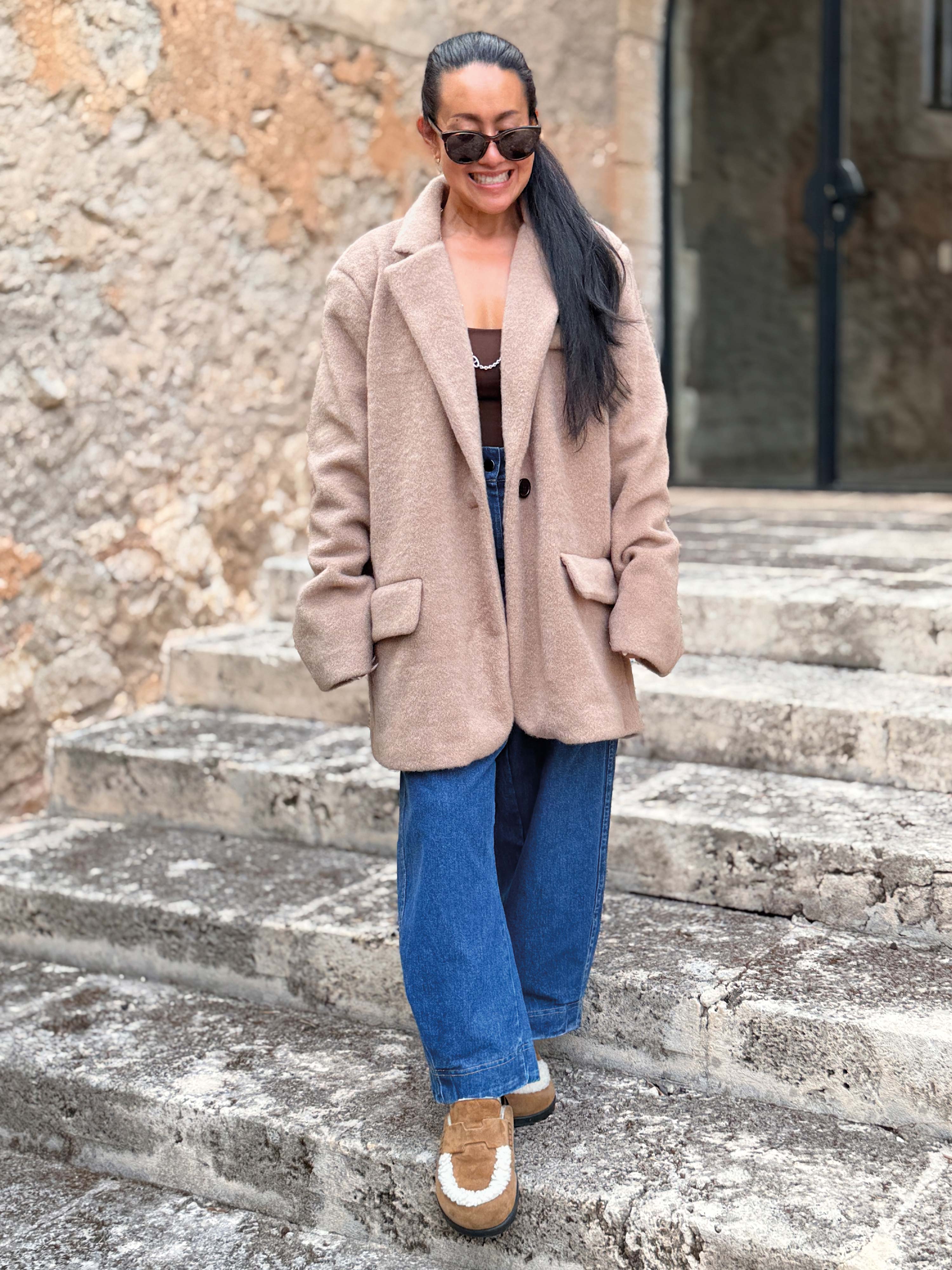 Oversize Blazer Jacke - SIGNATURE - Beige