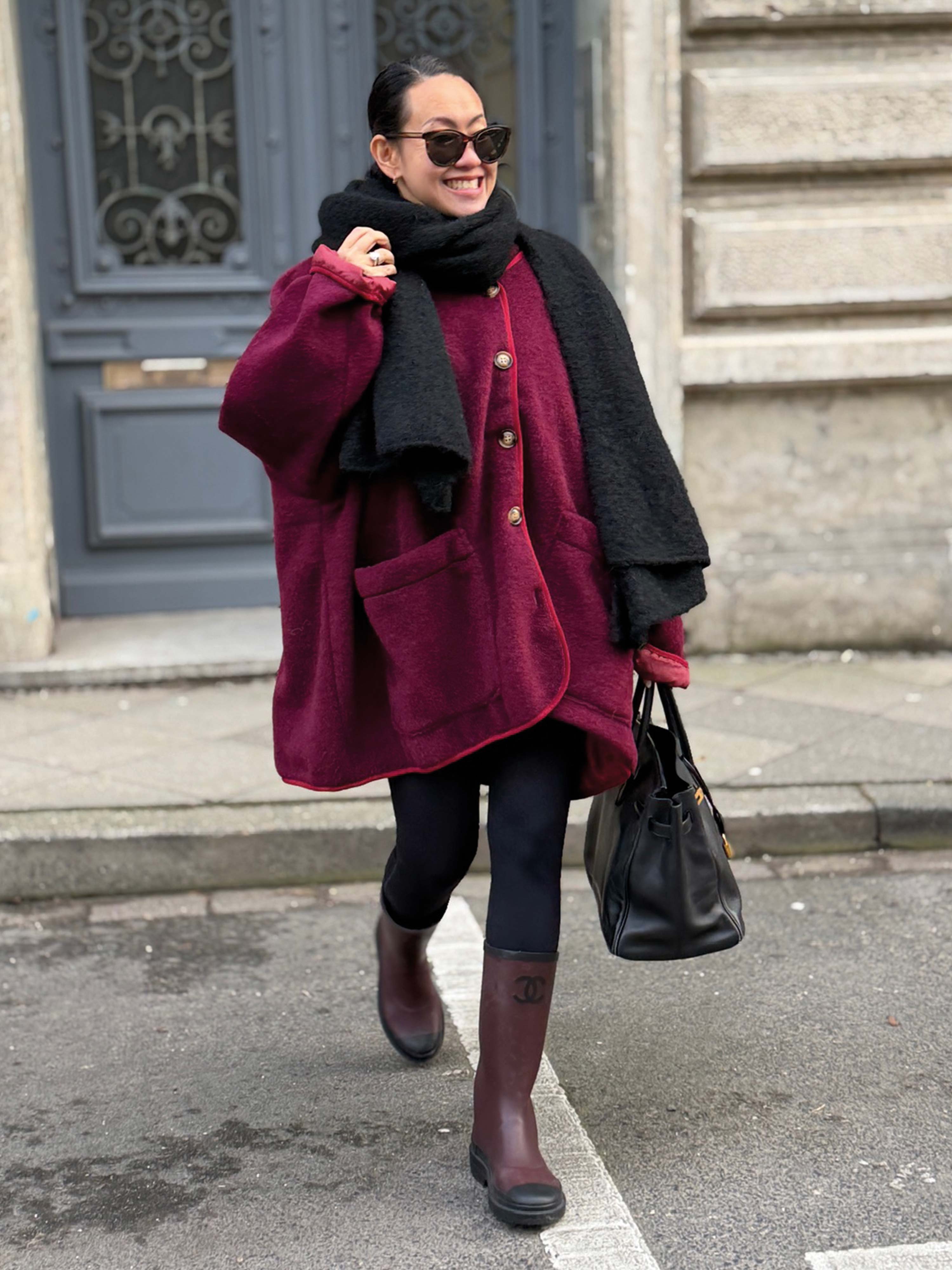 Oversize Jacke - SIGNATURE - Burgundy inkl. Gratisbrosche