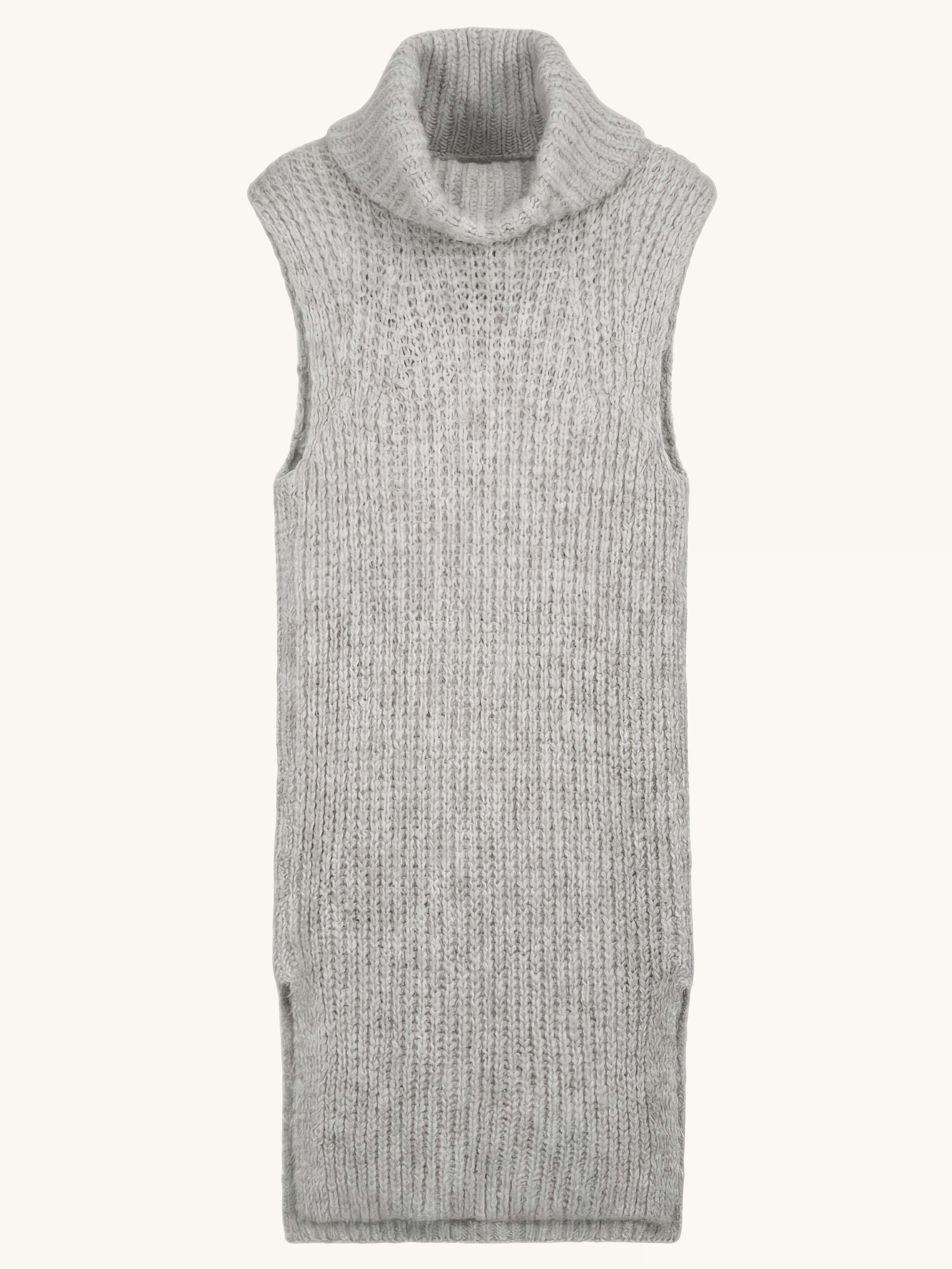 Pullunder Strickkleid mit Rollkragen - FLAUSCHI - Hellgrau