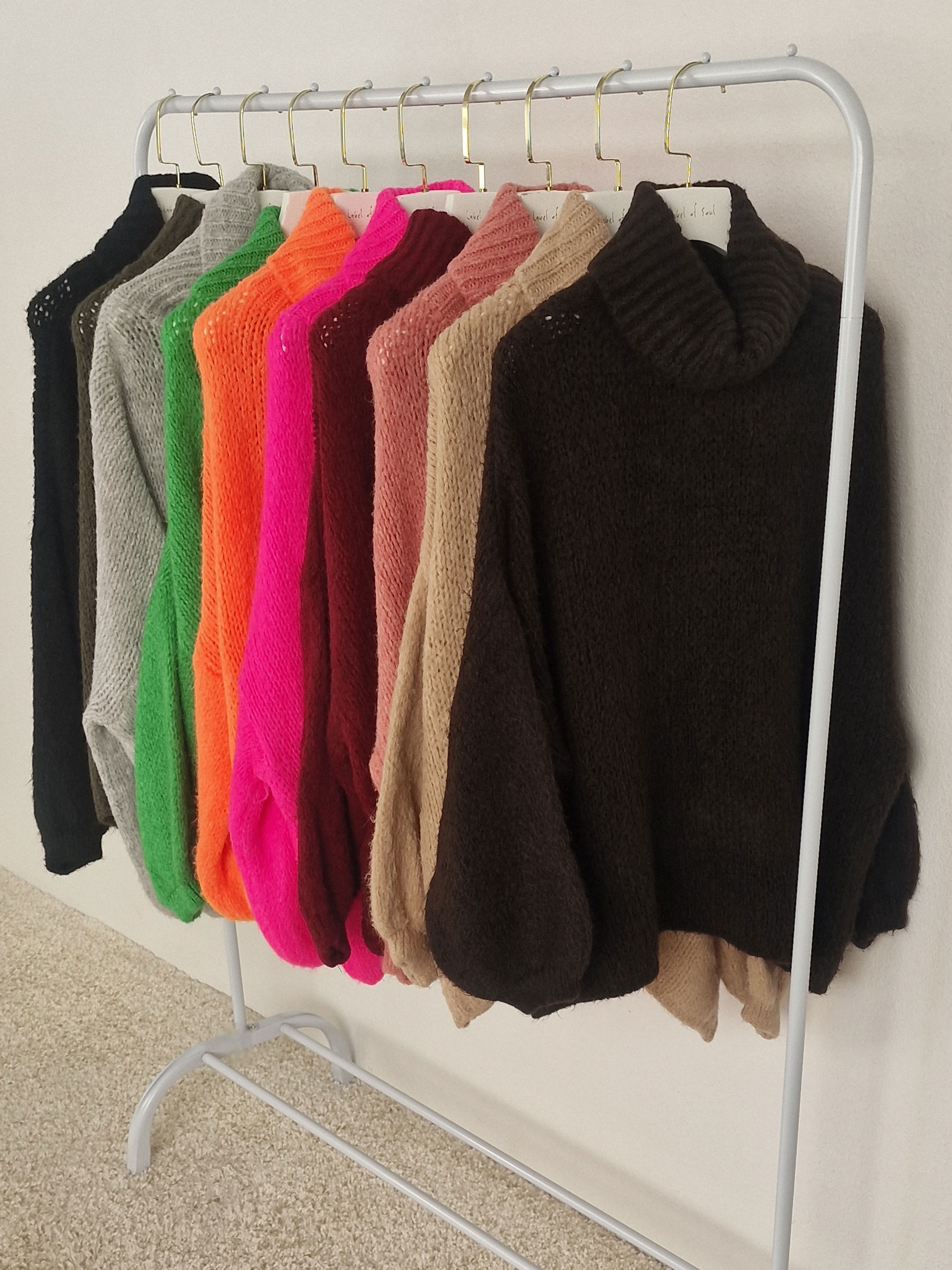Oversize Pullover mit Rollkragen - FLAUSCHI - Schoko Oversize Pullover mit Rollkragen - FLAUSCHI - Schoko