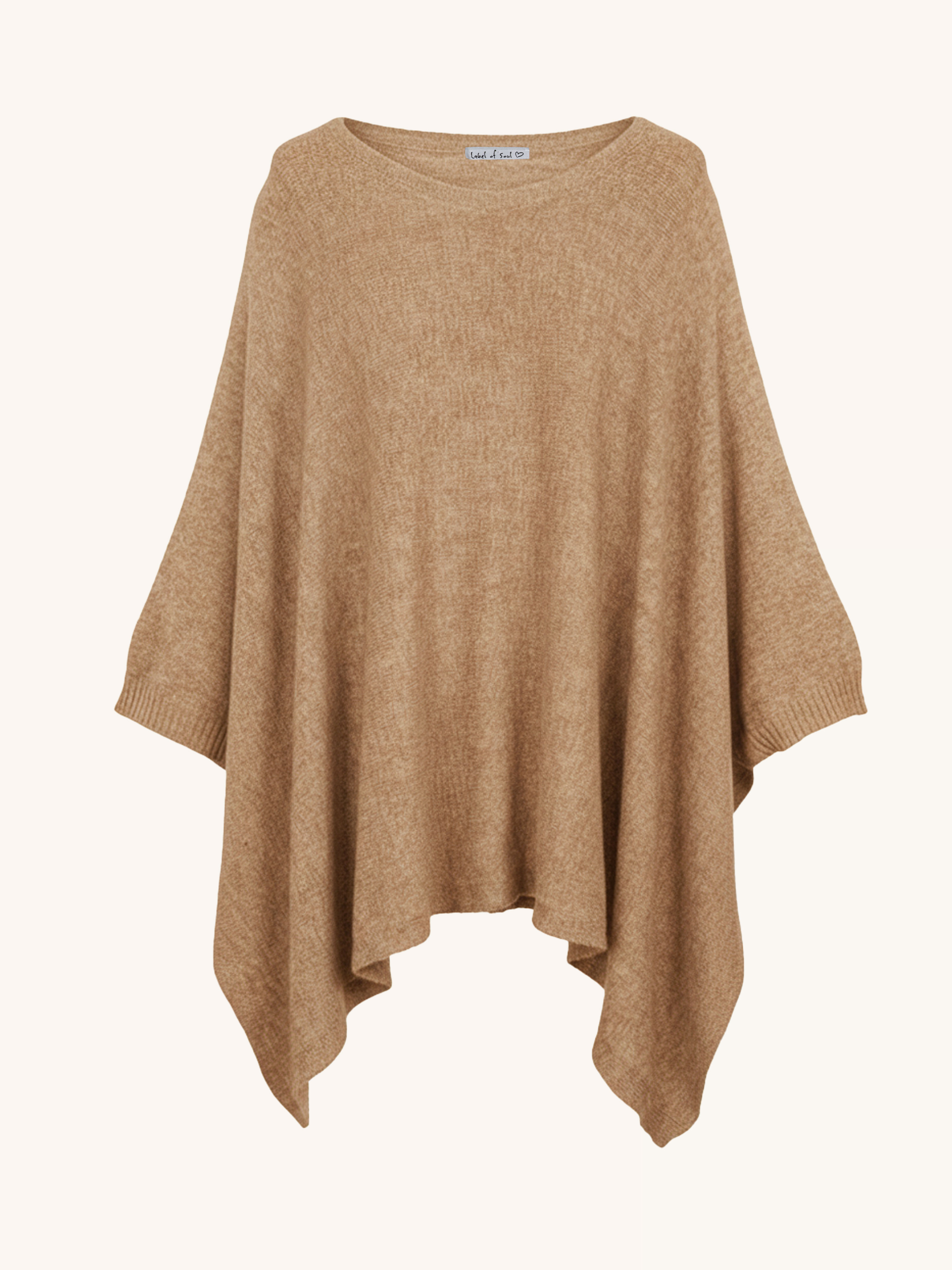 Oversize Viskose Kurzarm Poncho - Camel Oversize Viskose Kurzarm Poncho - Camel