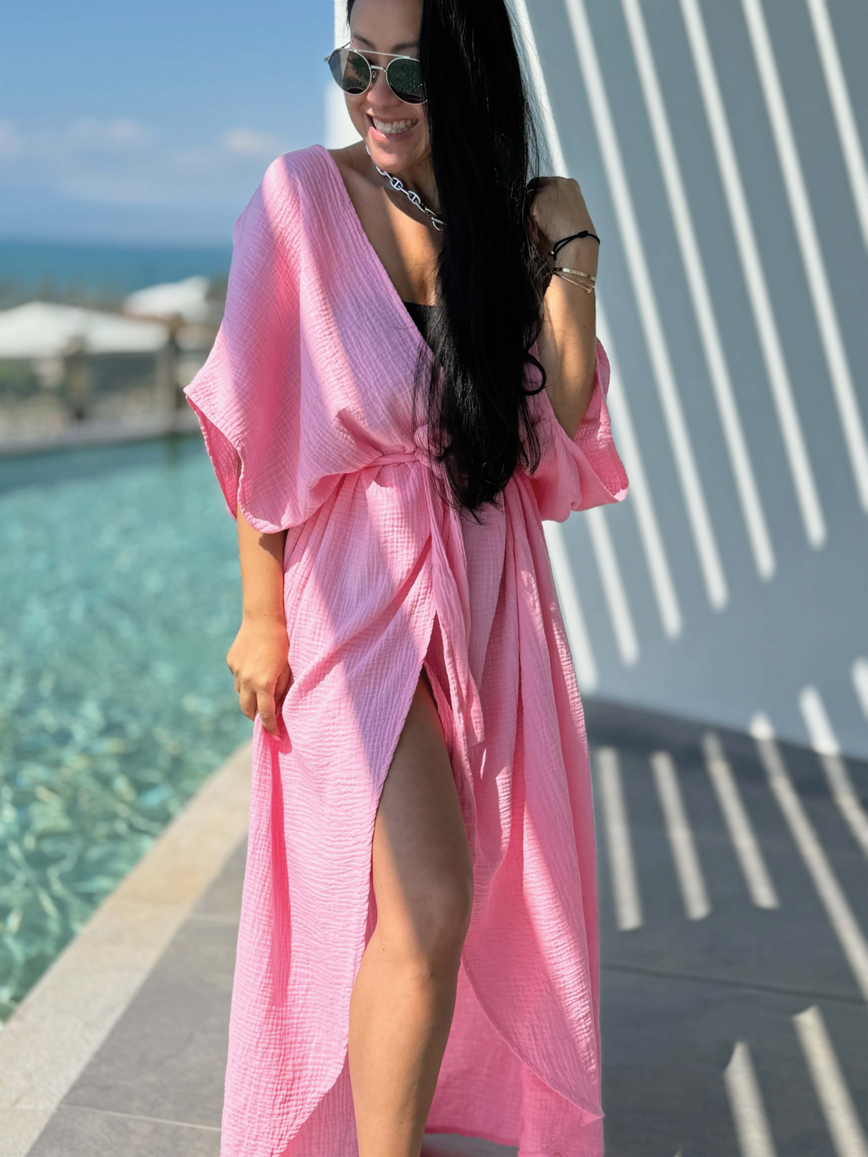 Musselin Wickel Kimono - CAPDEPERA - ONESIZE - Babyrosa