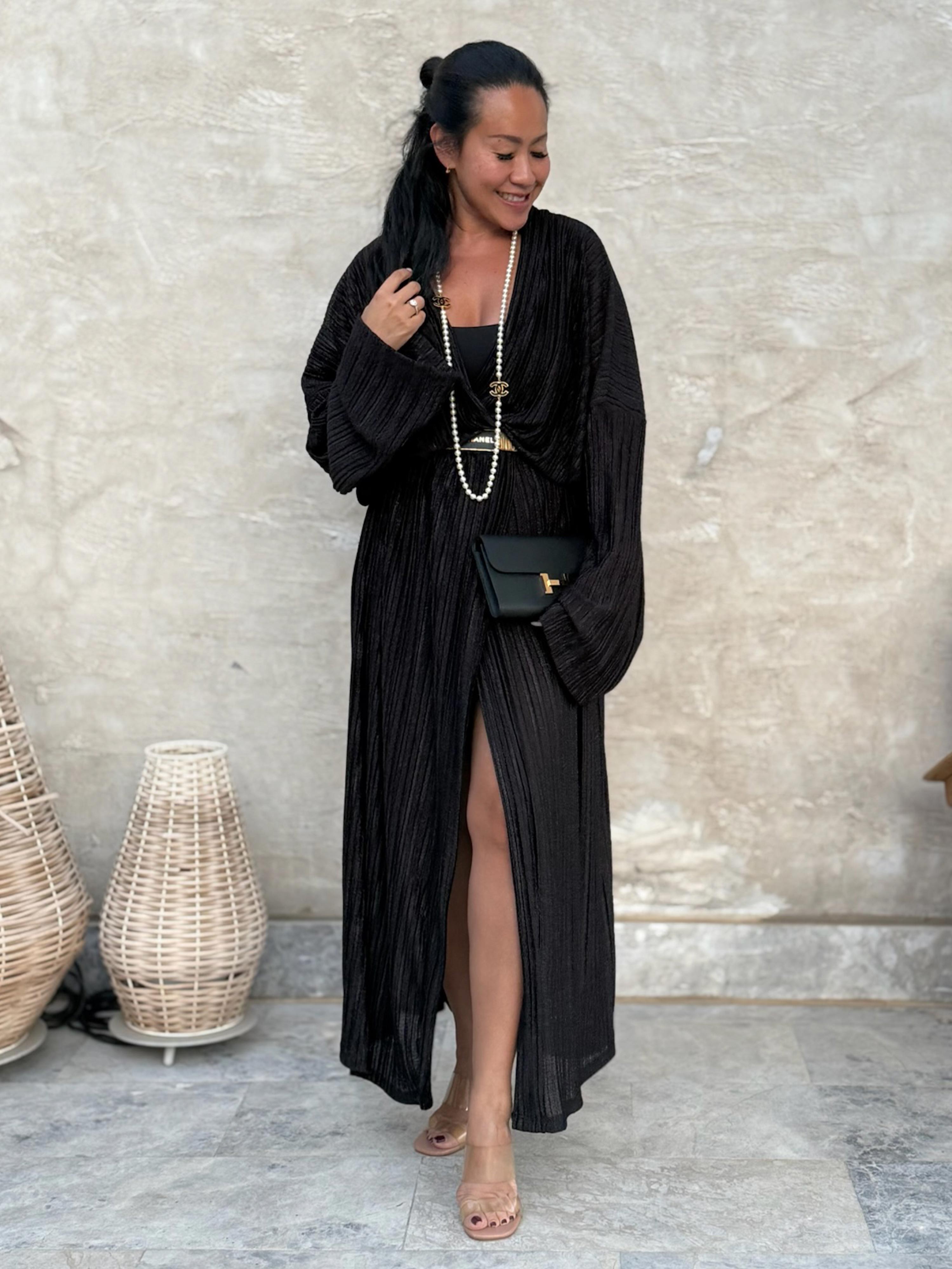 Kimono Wickel Kleid - GLAMOURÉ - Noir