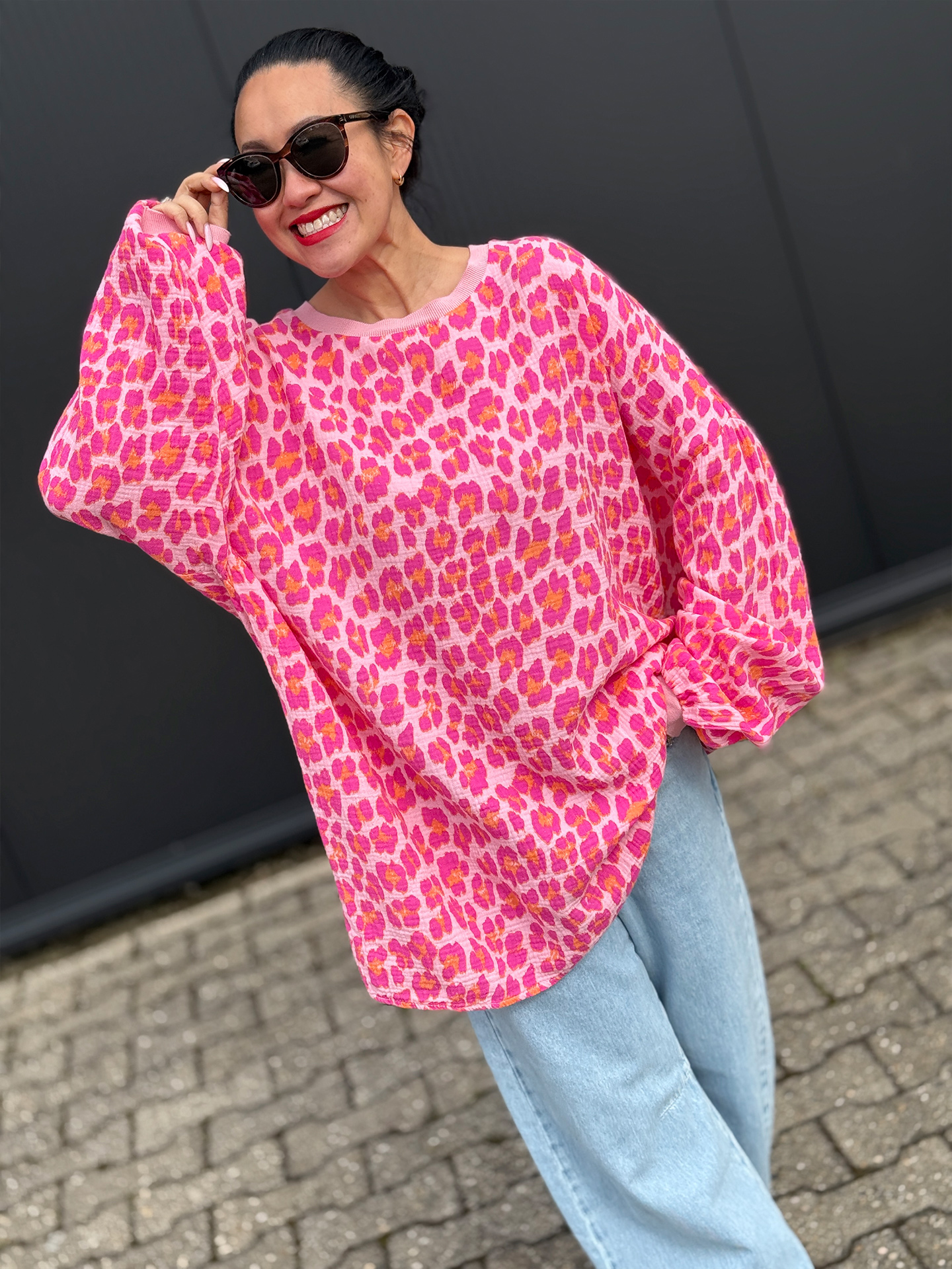 Musselin Oversize Sweatshirt - Leo Juicy