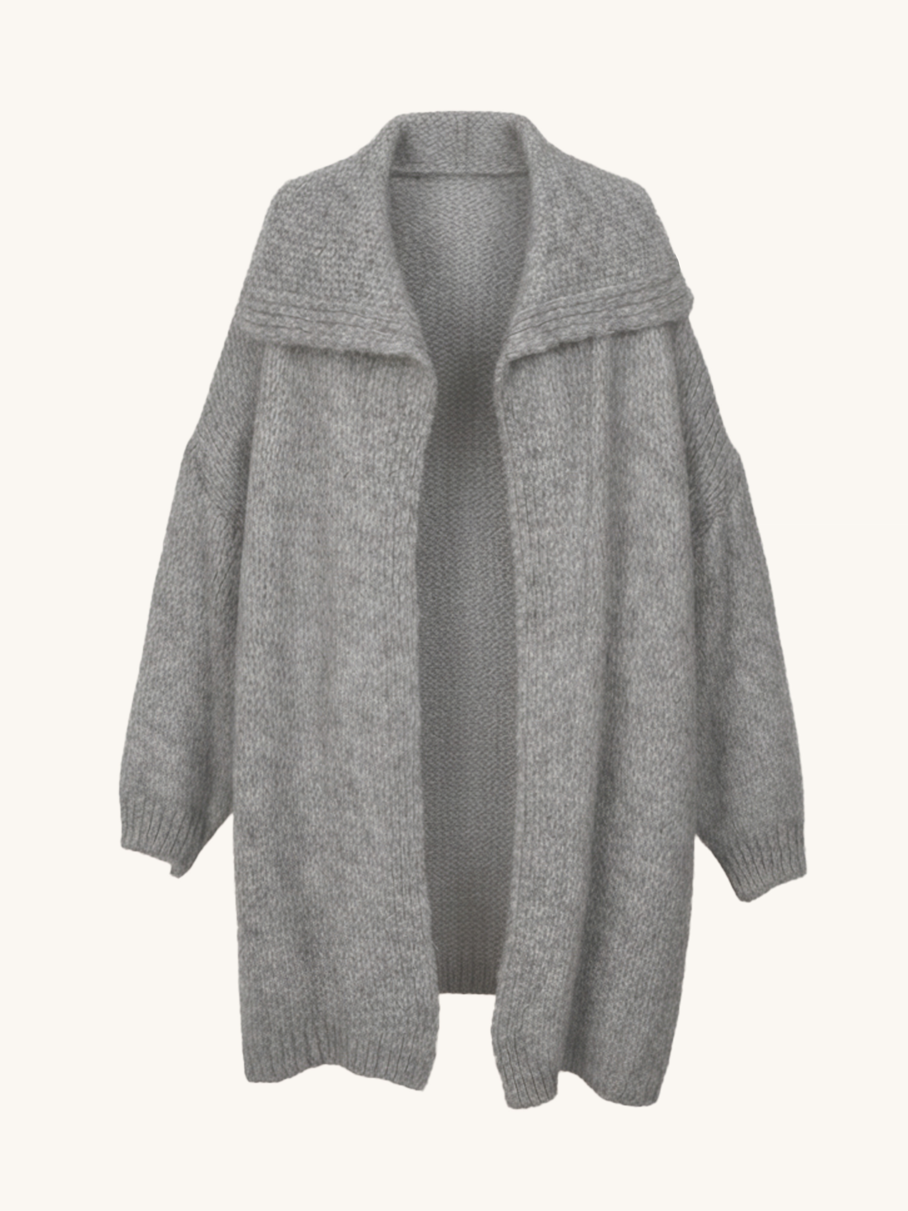 Oversize Strickjacke FLAUSCHI mit Kragen - Anthrazit