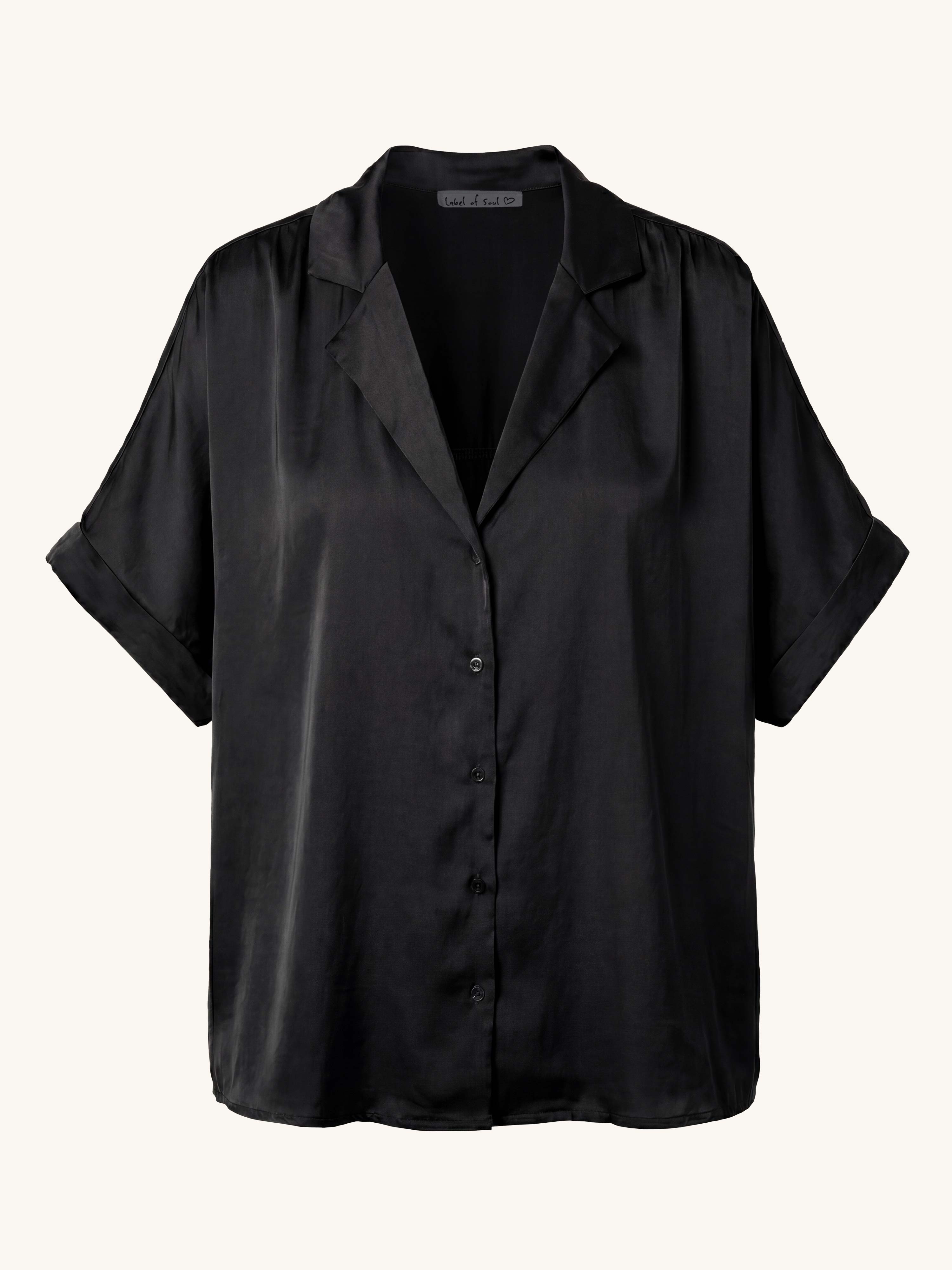 Viskose Oversize Hemdbluse - ELEGANCE - Schwarz