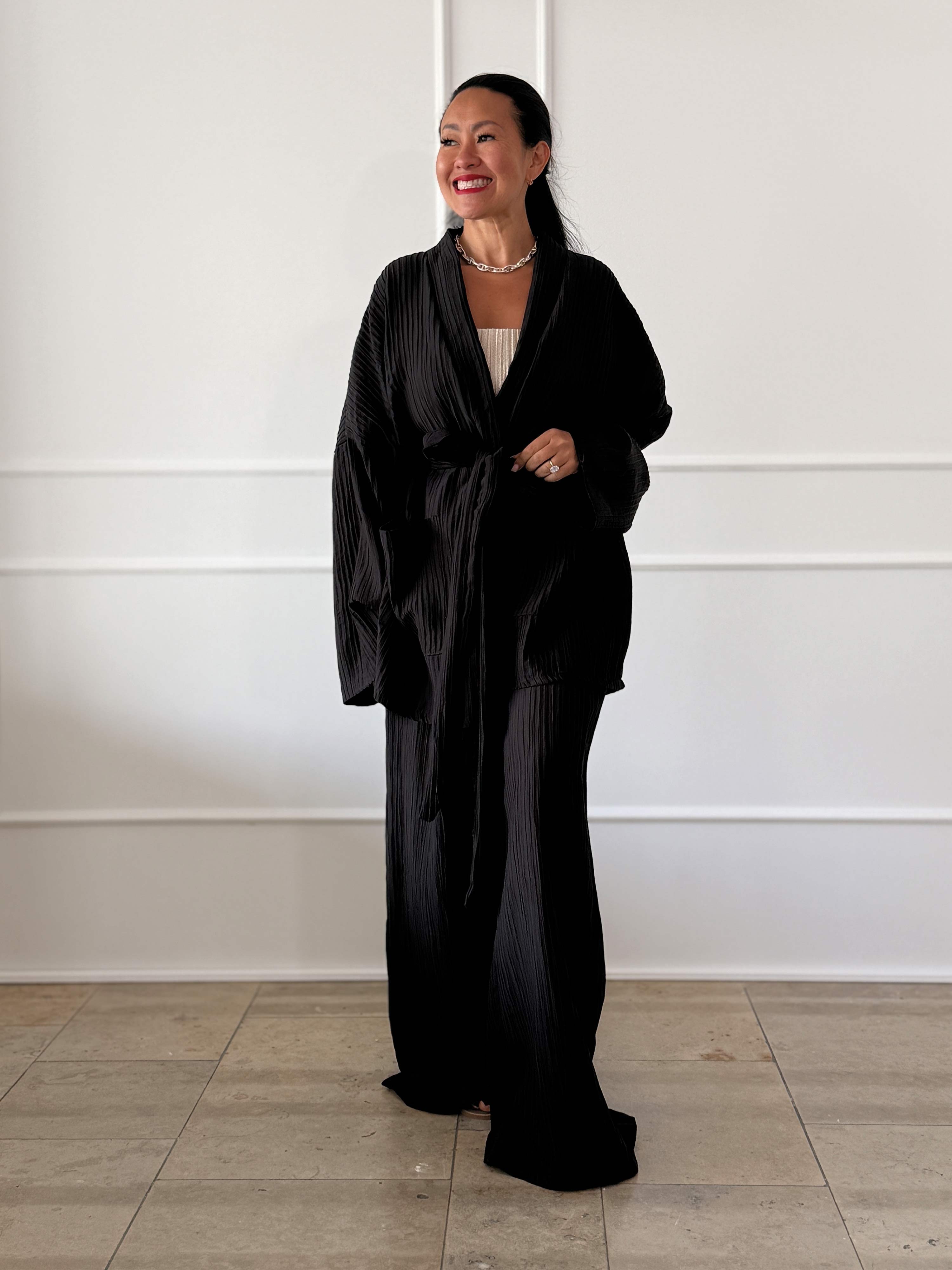Wickel Kimono Jacke - NOA - Midnight Black
