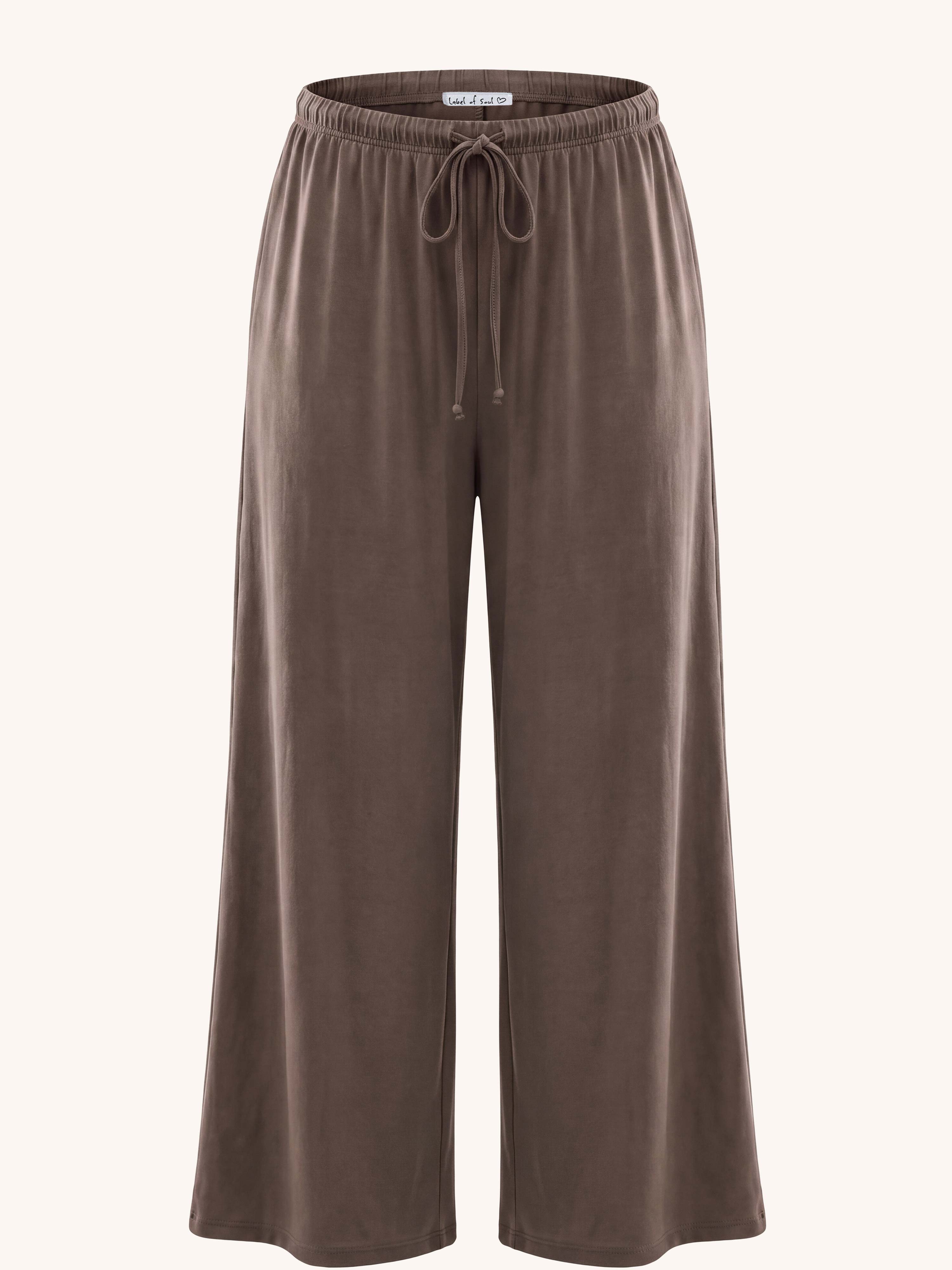 Basic Oversize Loungewear Palazzo Hose - LONG - Fango
