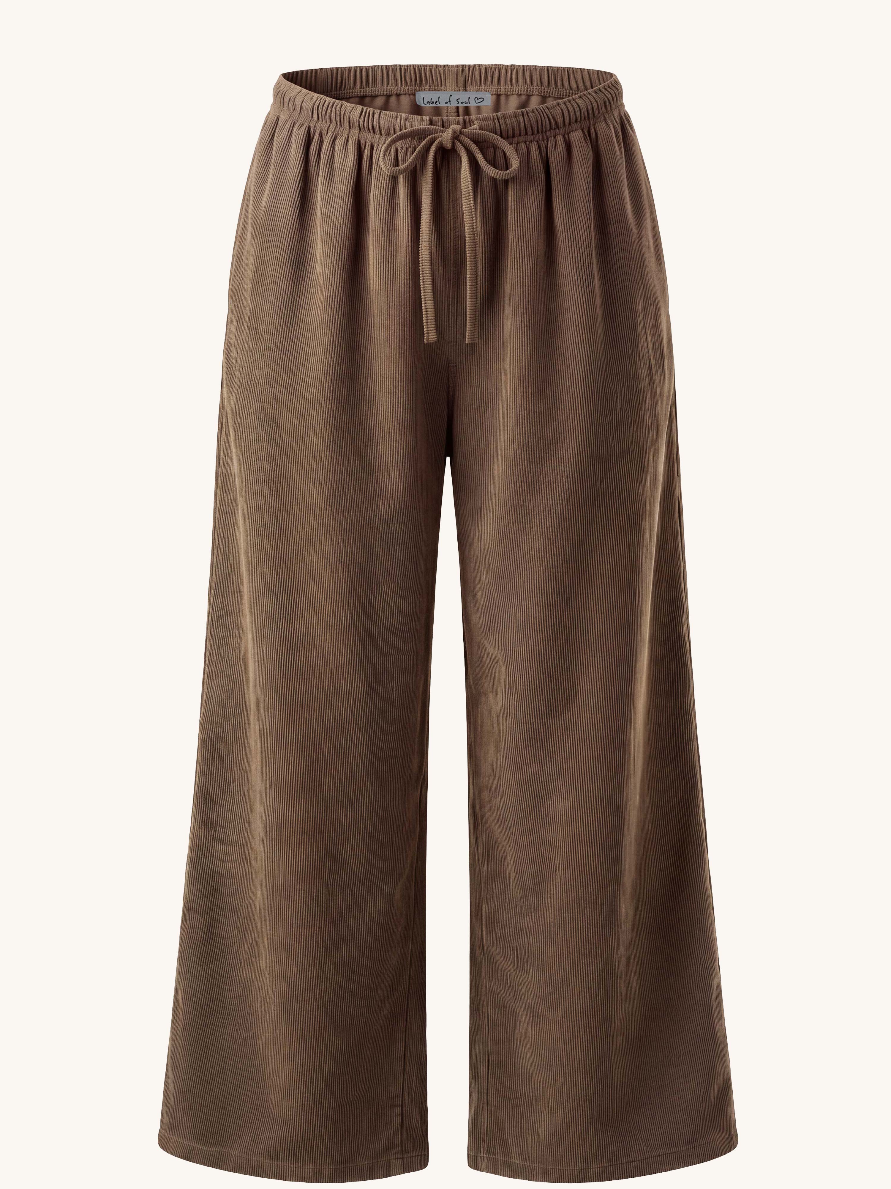 Feincord Palazzo Hose - LONG - Fango