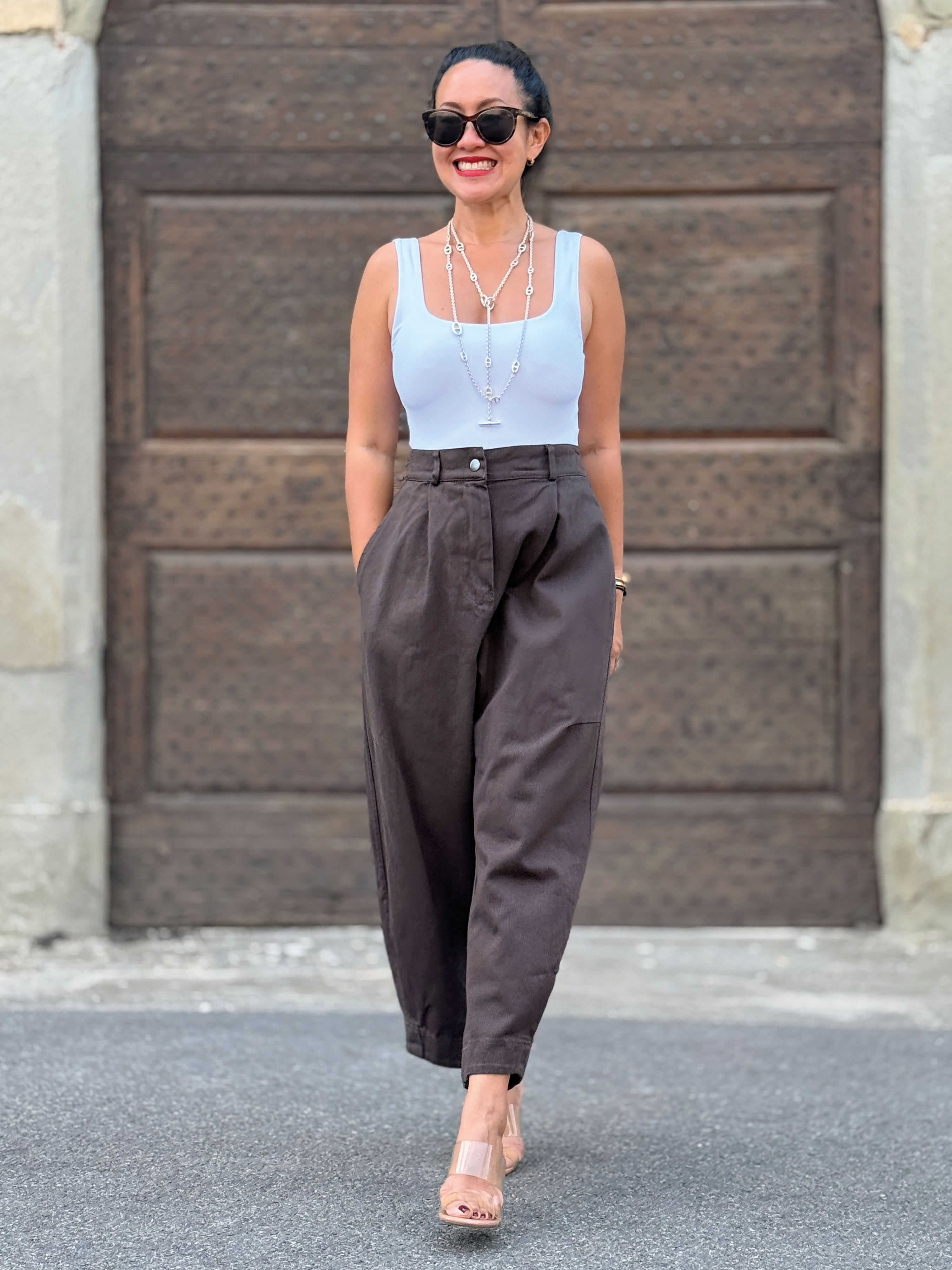 Balloon Jeans Hose - Schoko - S